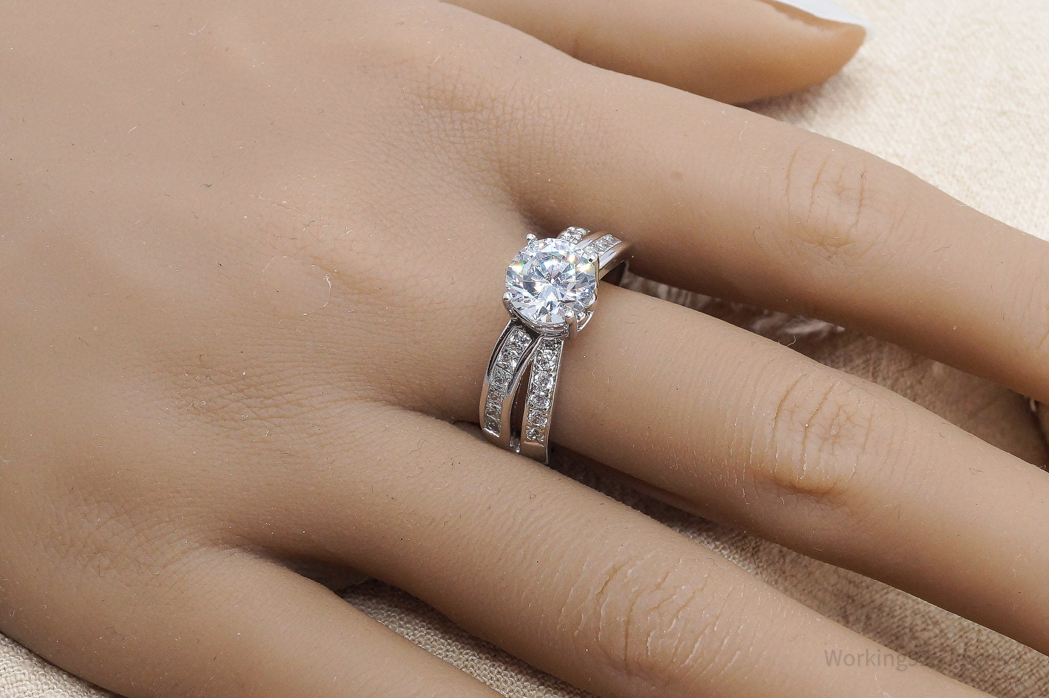 JTV PAJ Cubic Zirconia Sterling Silver Ring - Size 9.75