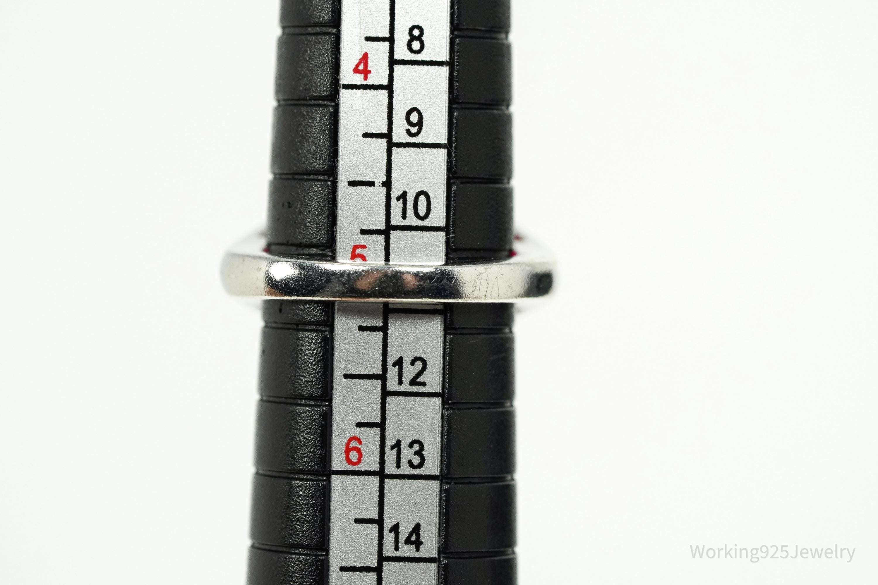 GIE Large Pink Onyx Sterling Silver Ring - Size 5