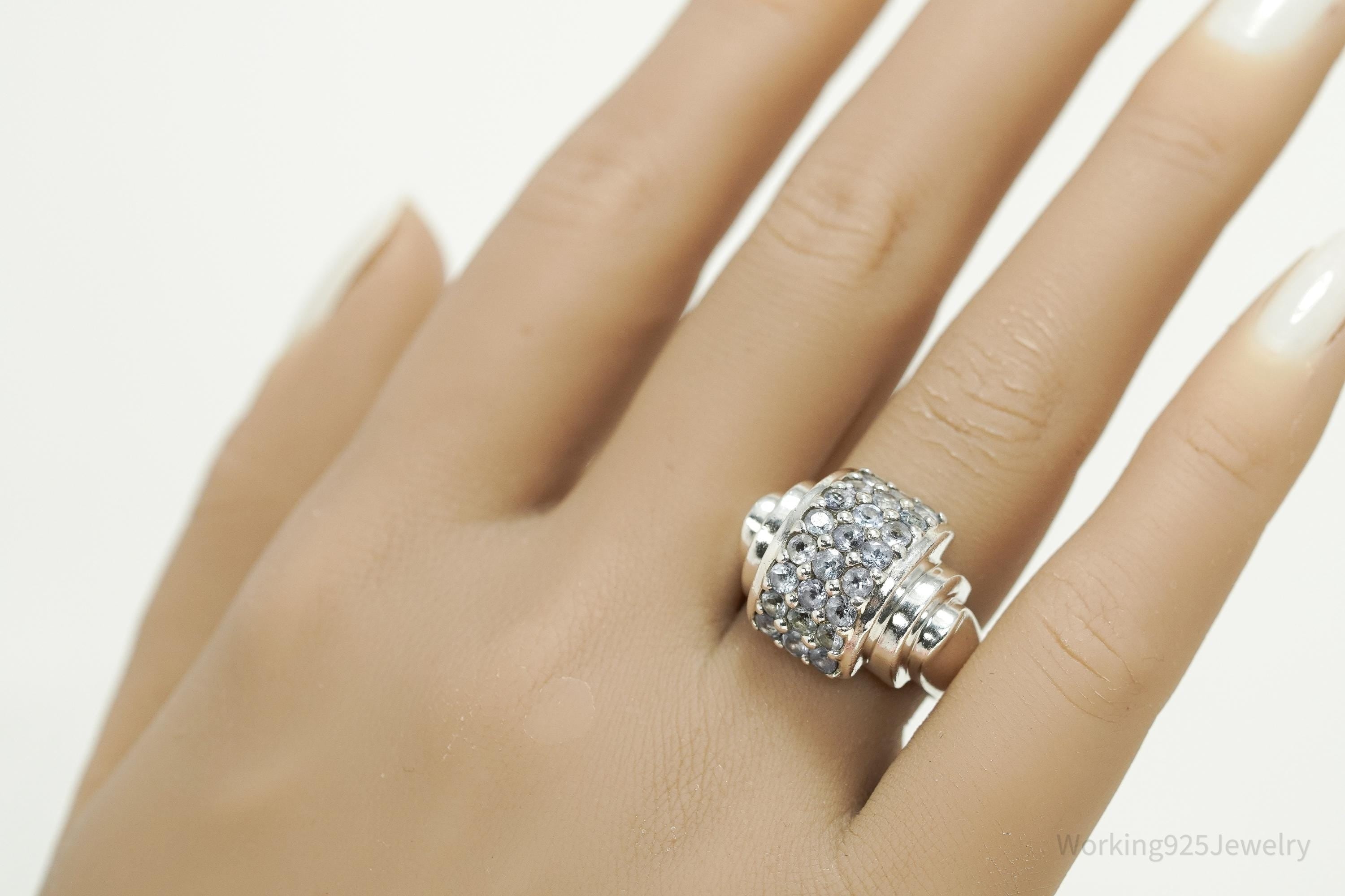 Vintage Iolite Sterling Silver Ring Size 8