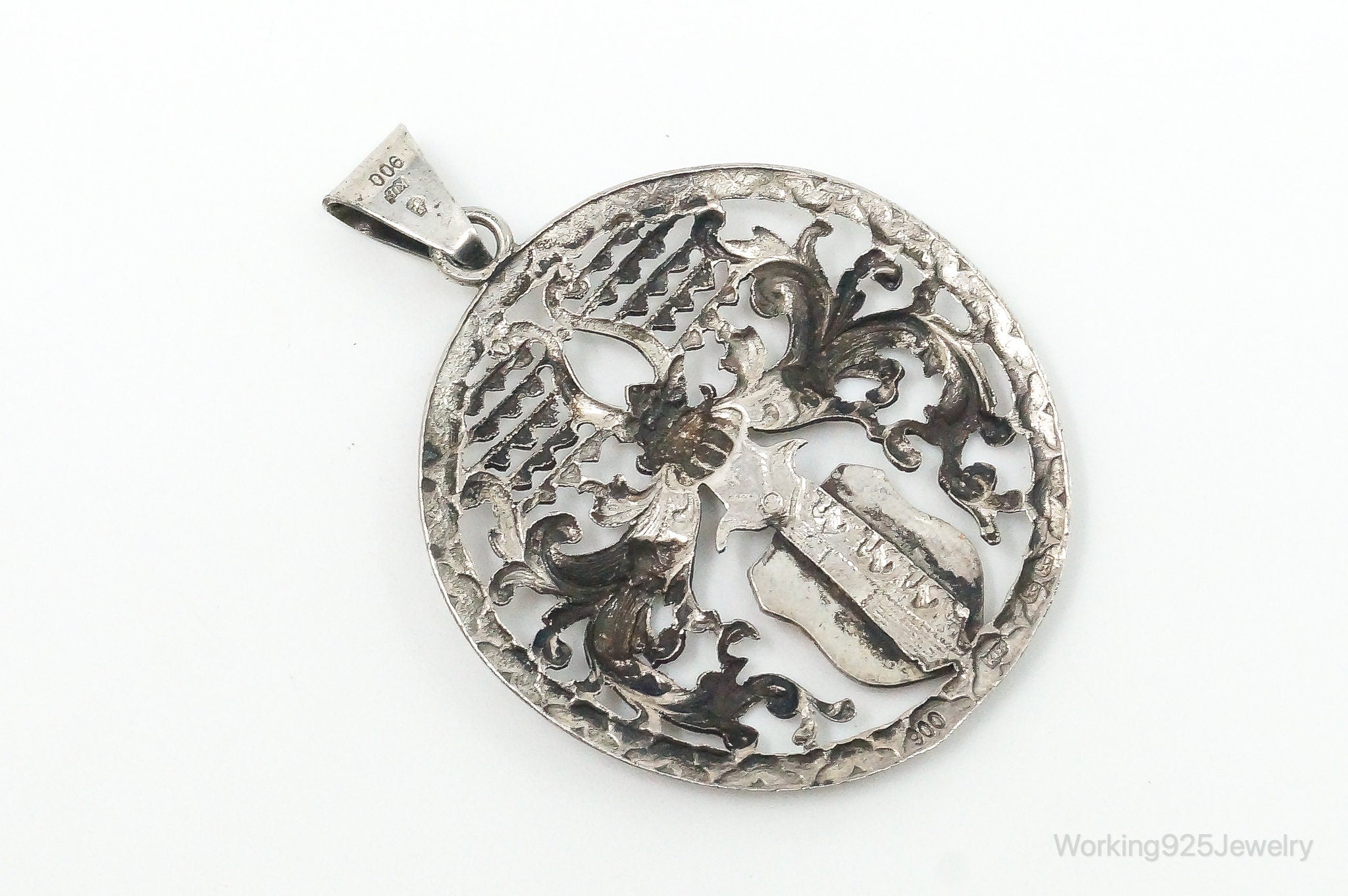 Vintage Karnten Austria Shield 900 Silver Necklace Pendant