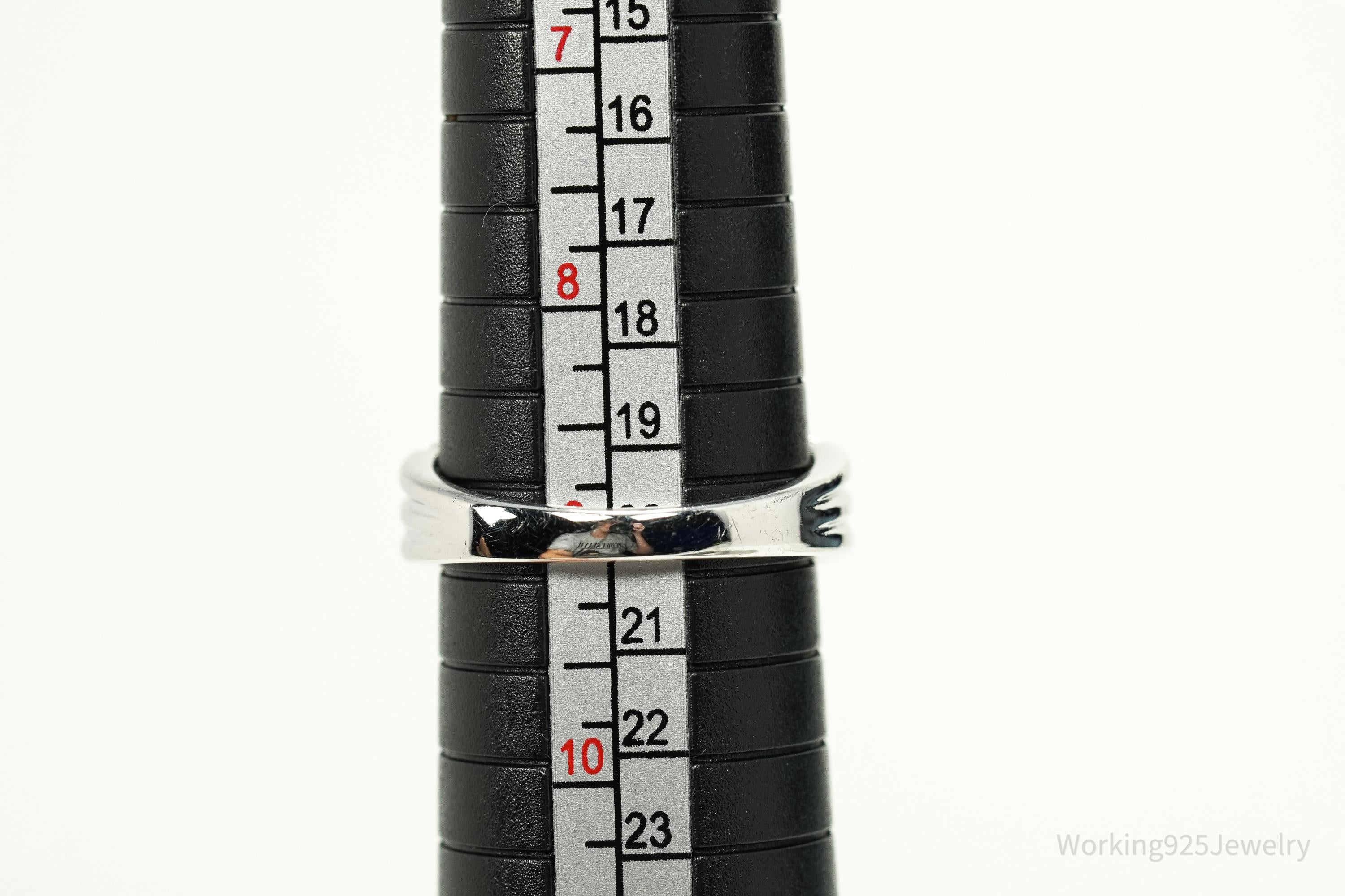 Vintage Large Cubic Zirconia Sterling Silver Ring Size 9