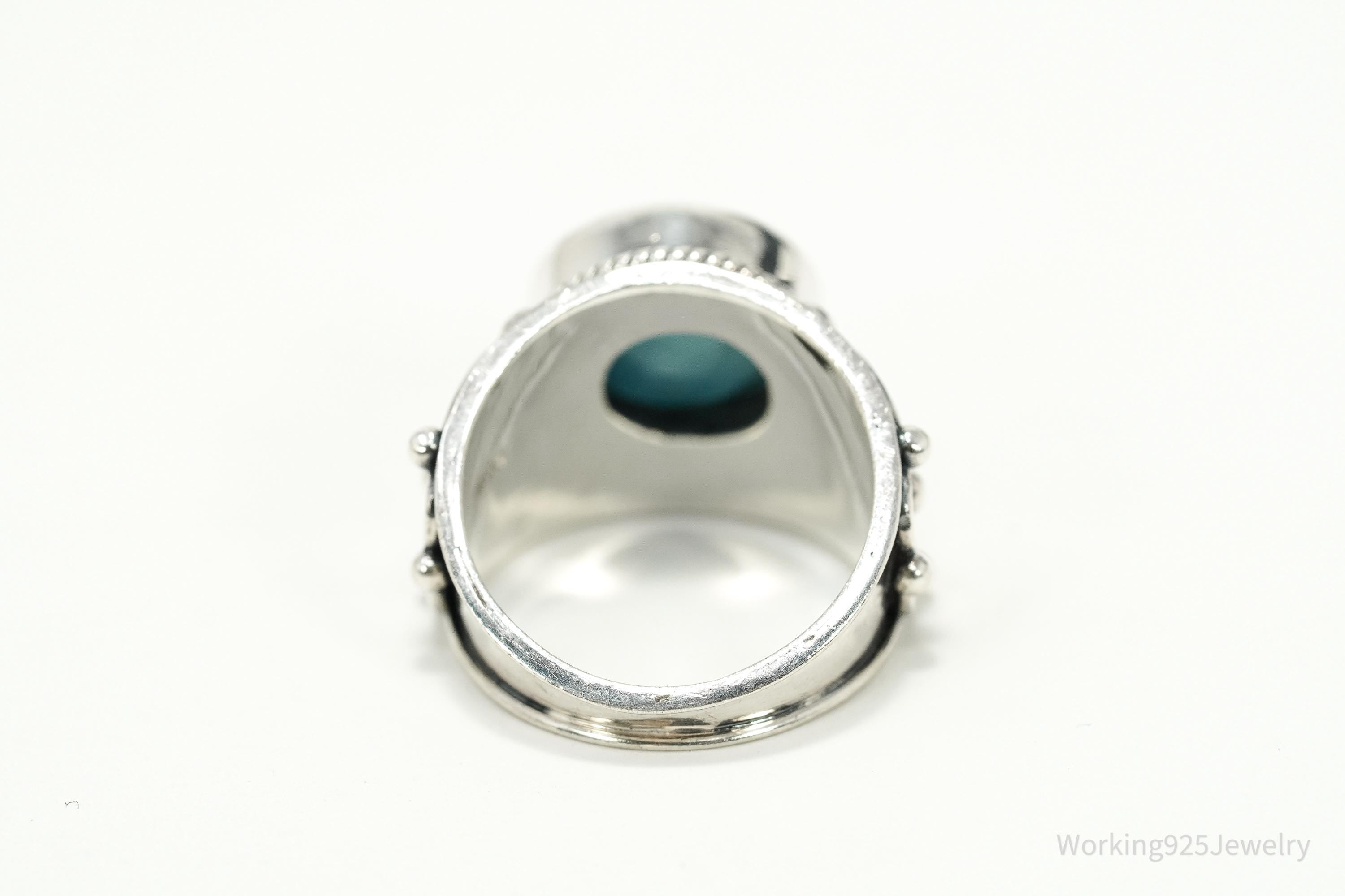 Vintage Samuel J Benham BJC Aquamarine Sterling Silver Ring - Size 6.25