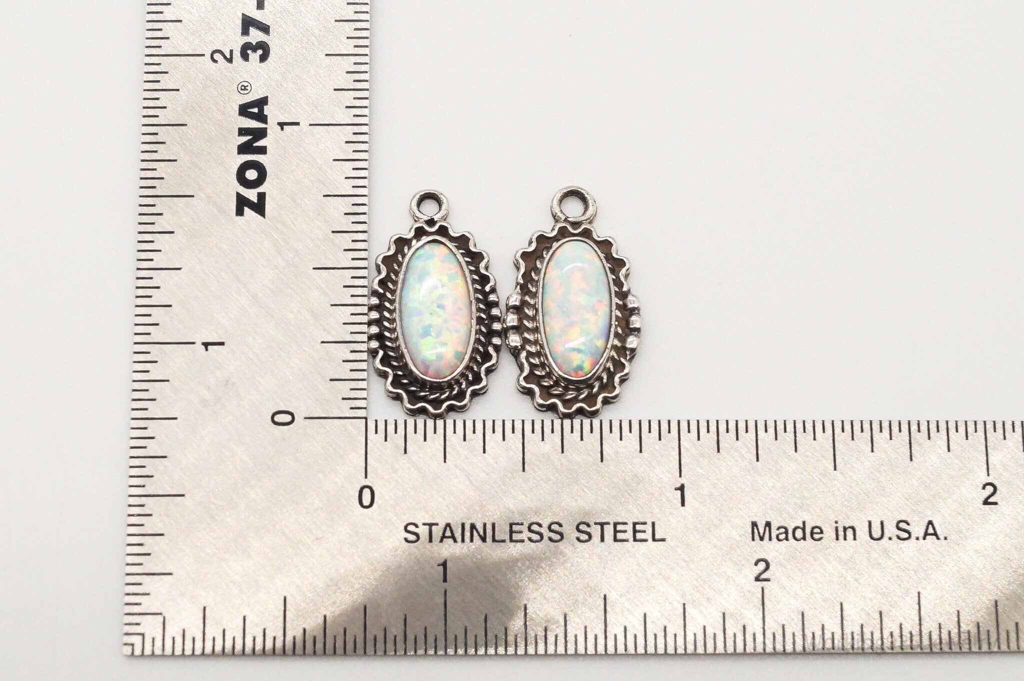 Vintage Native American RB Opal Sterling Silver Earring Jackets