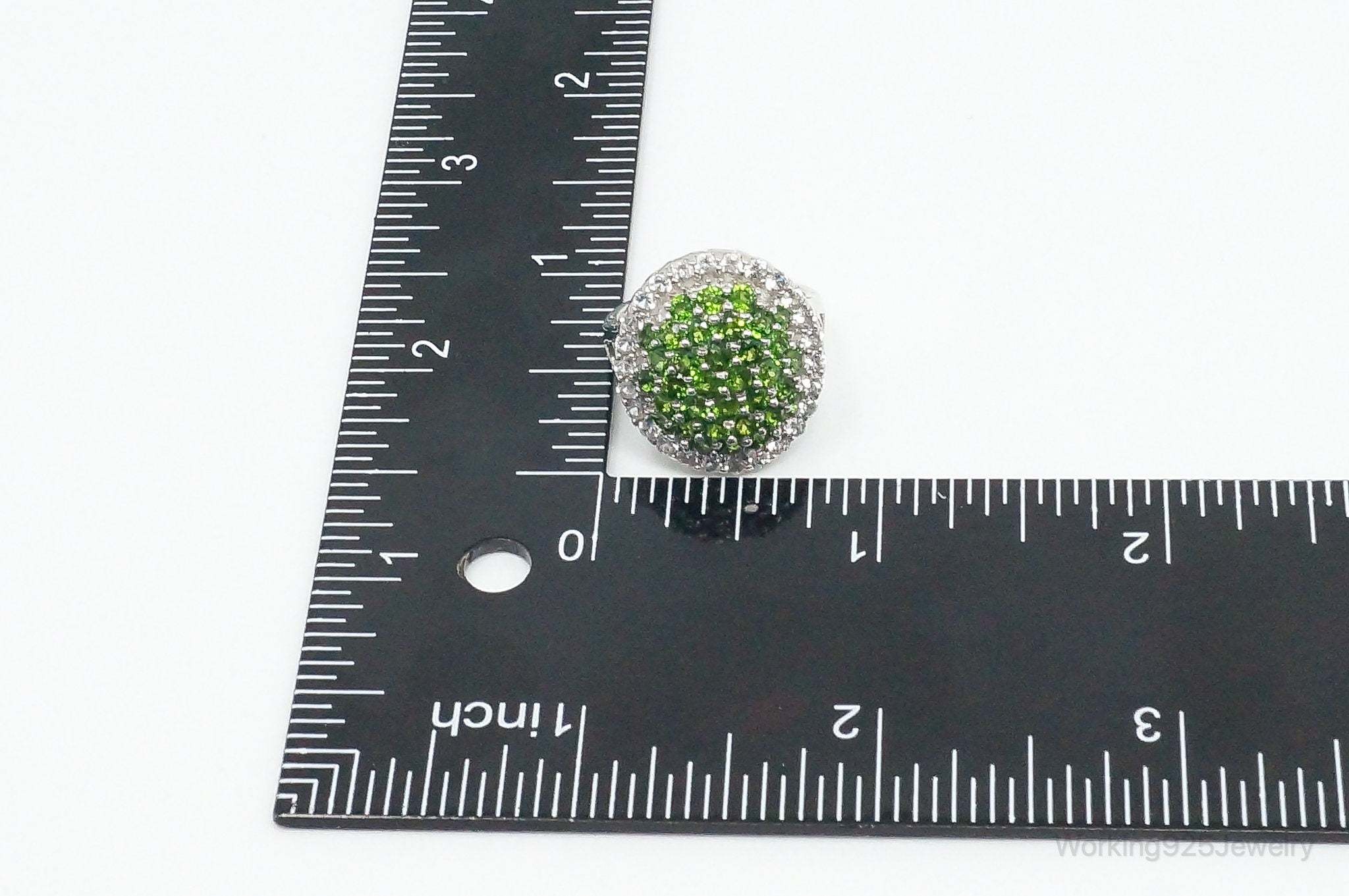 Vintage Peridot Cubic Zirconia Sterling Silver Ring - Size 7