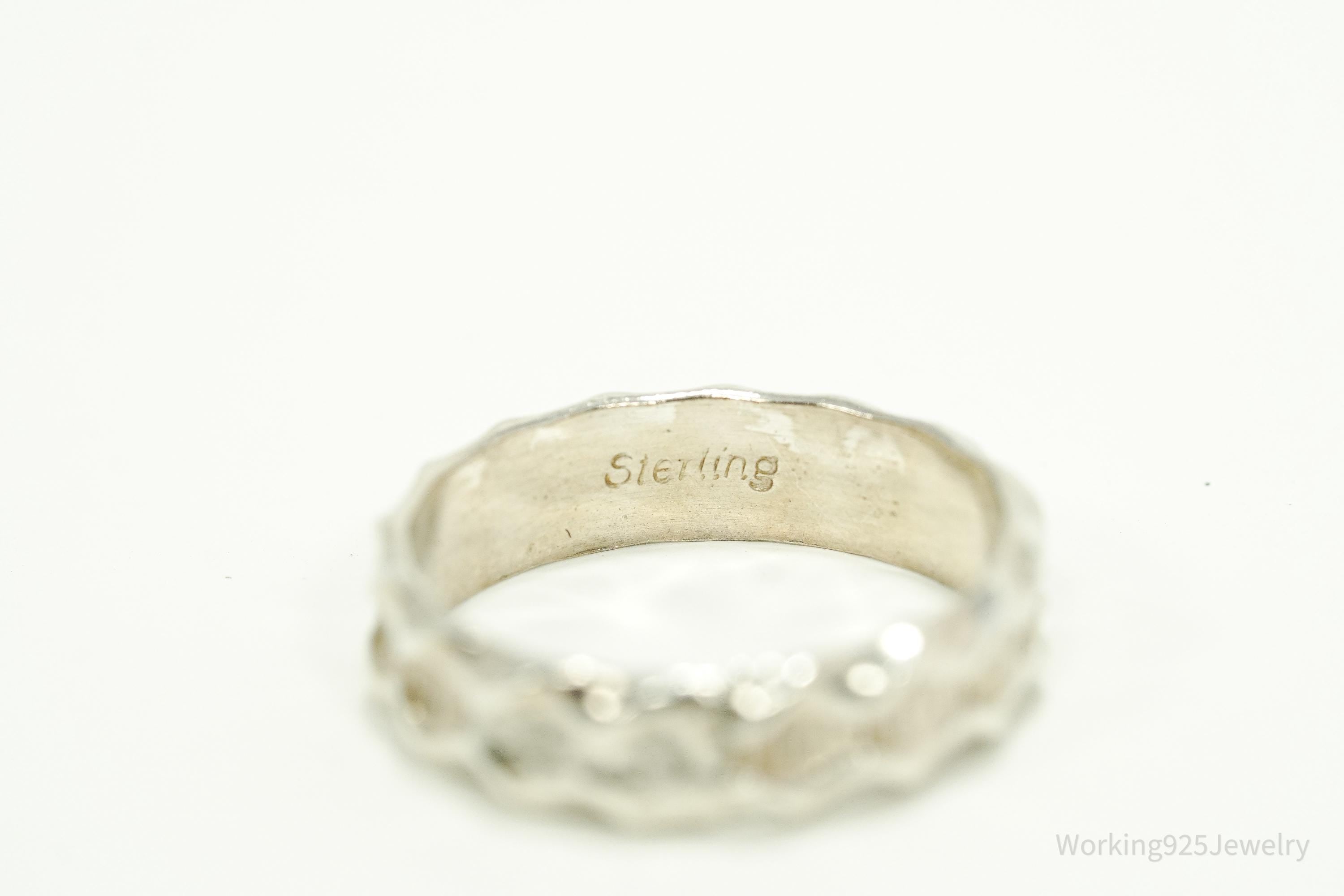 Vintage Native American Sterling Silver Band Ring - Size 6.5