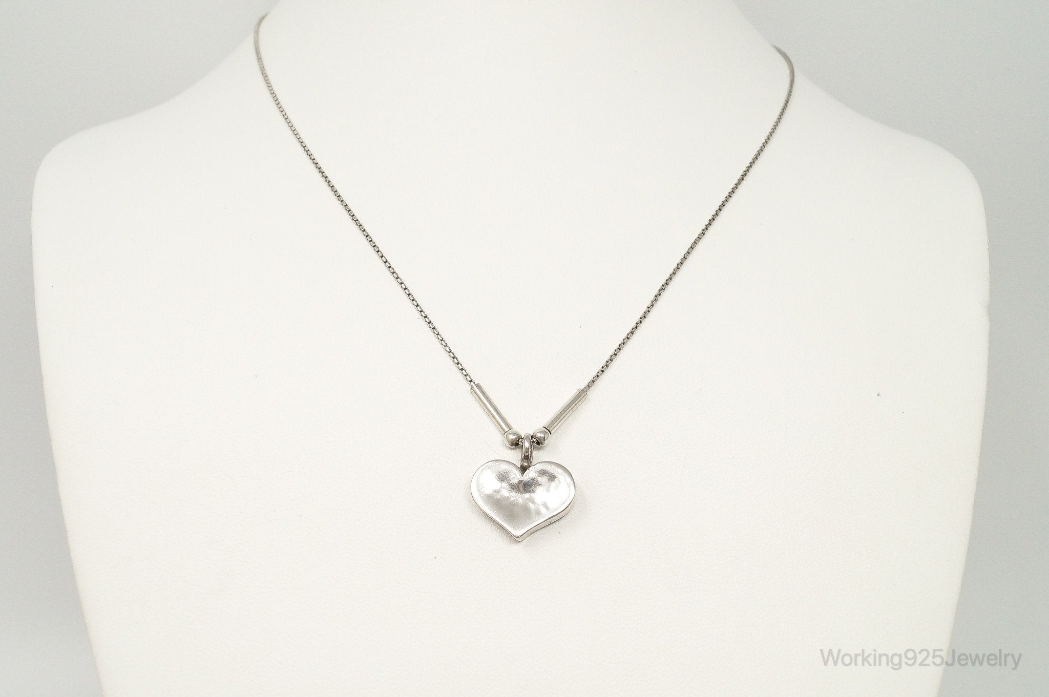 Vintage Designer Shablool Didae Heart Sterling Silver Necklace