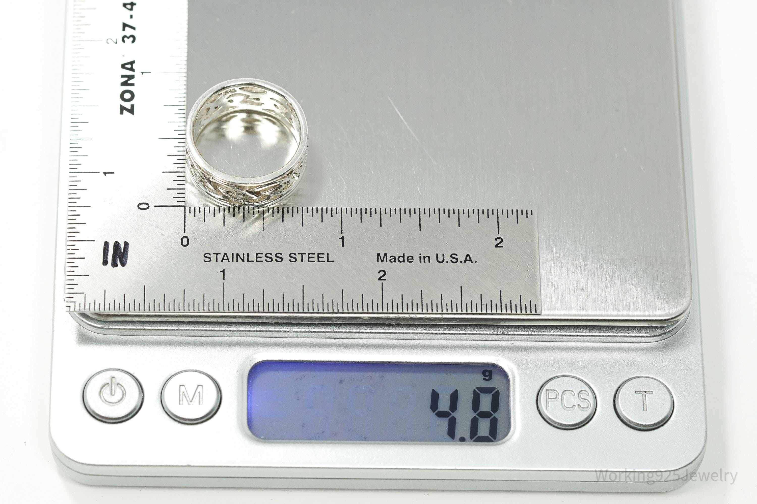 Vintage Celtic Knots Sterling Silver Ring Size 6.75