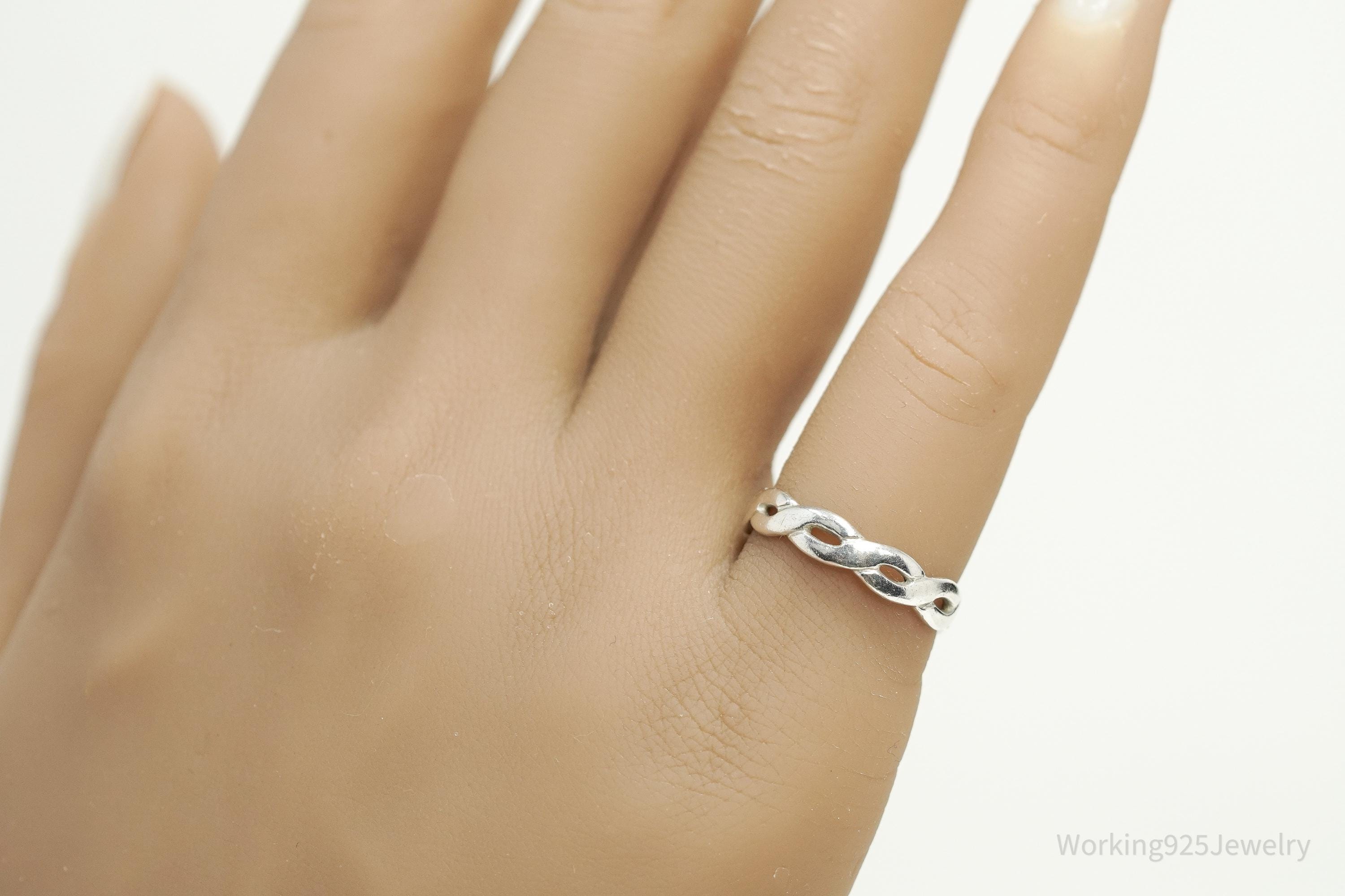 Rare Retired Vintage James Avery Twisted Wire Sterling Silver Ring Size 6