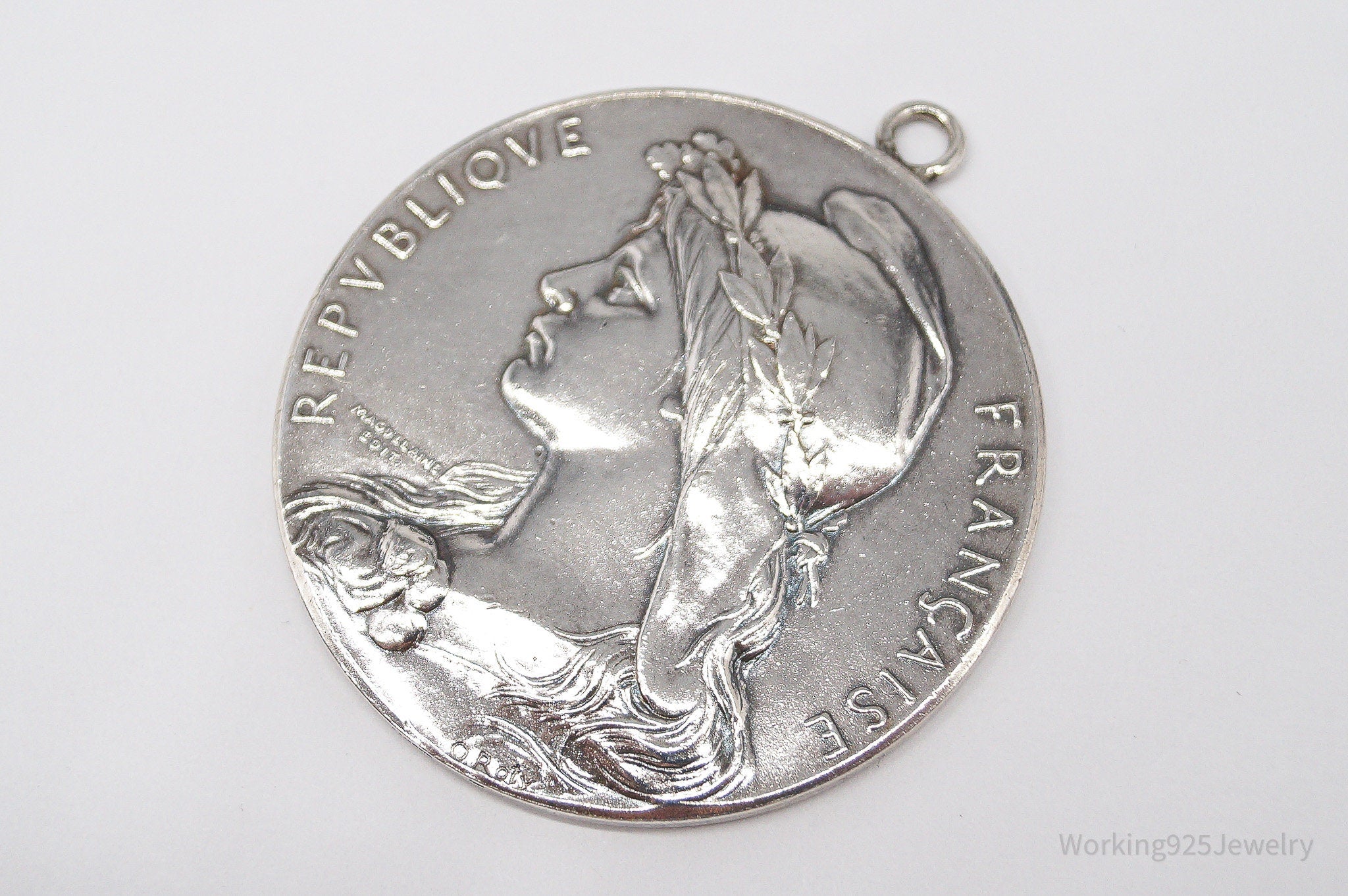 RARE Large Antique 1909 Nogent Joinville Sailing Society France Silver Medal