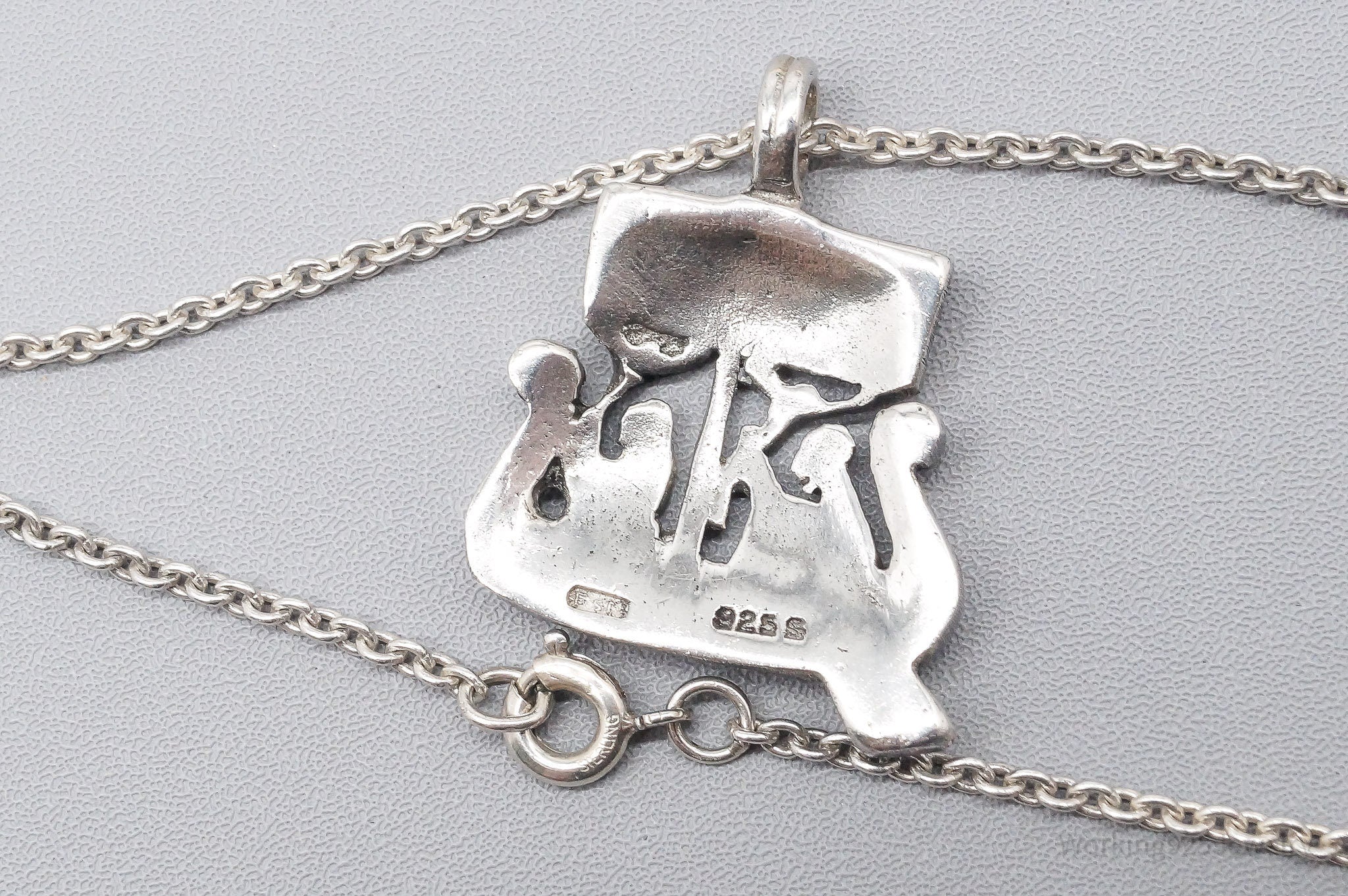 Vintage Gotland Viking Ship Sterling Silver Necklace - 17"