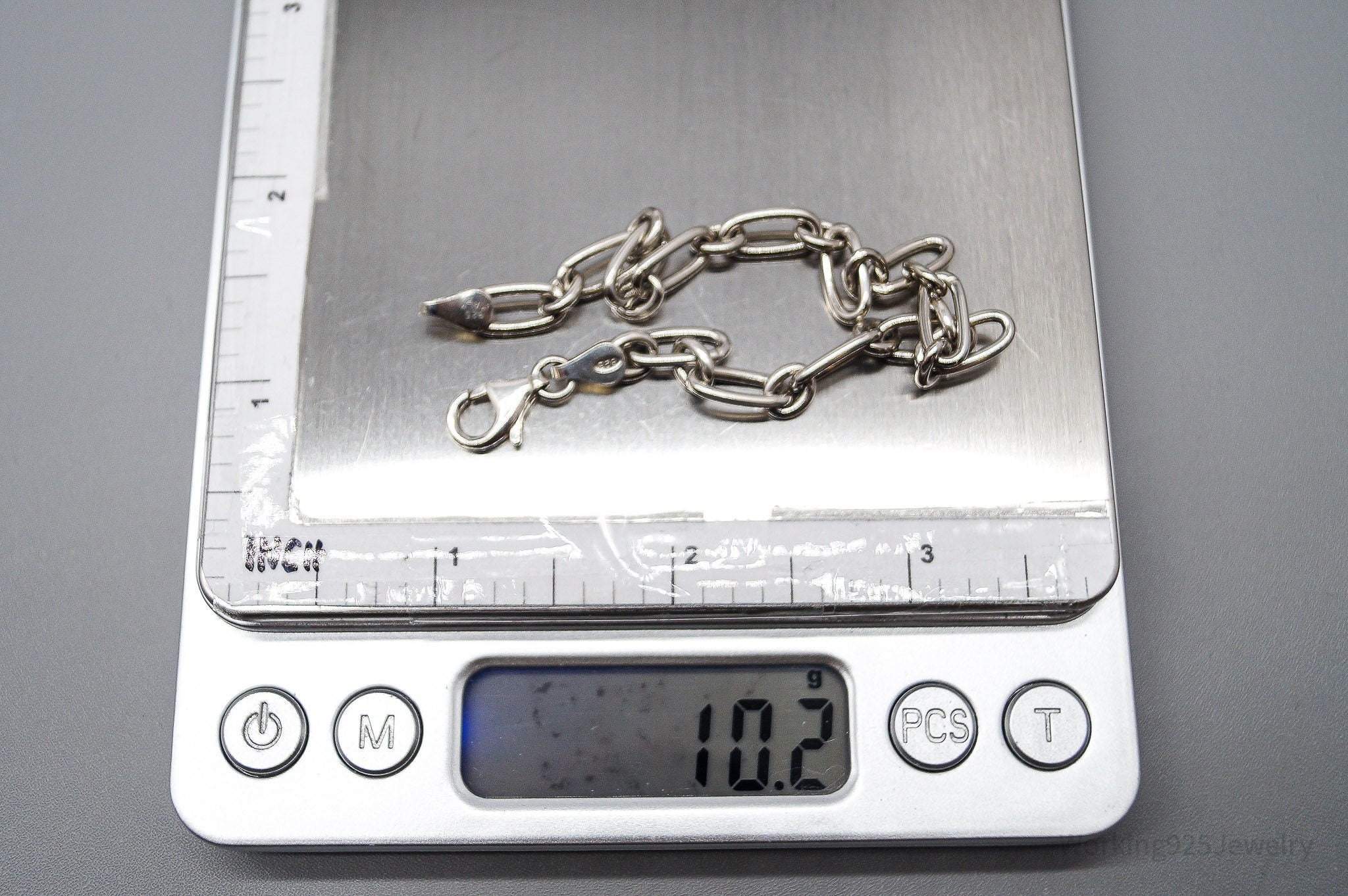 Vintage Italian Chain Link Sterling Silver Bracelet - 7.5"