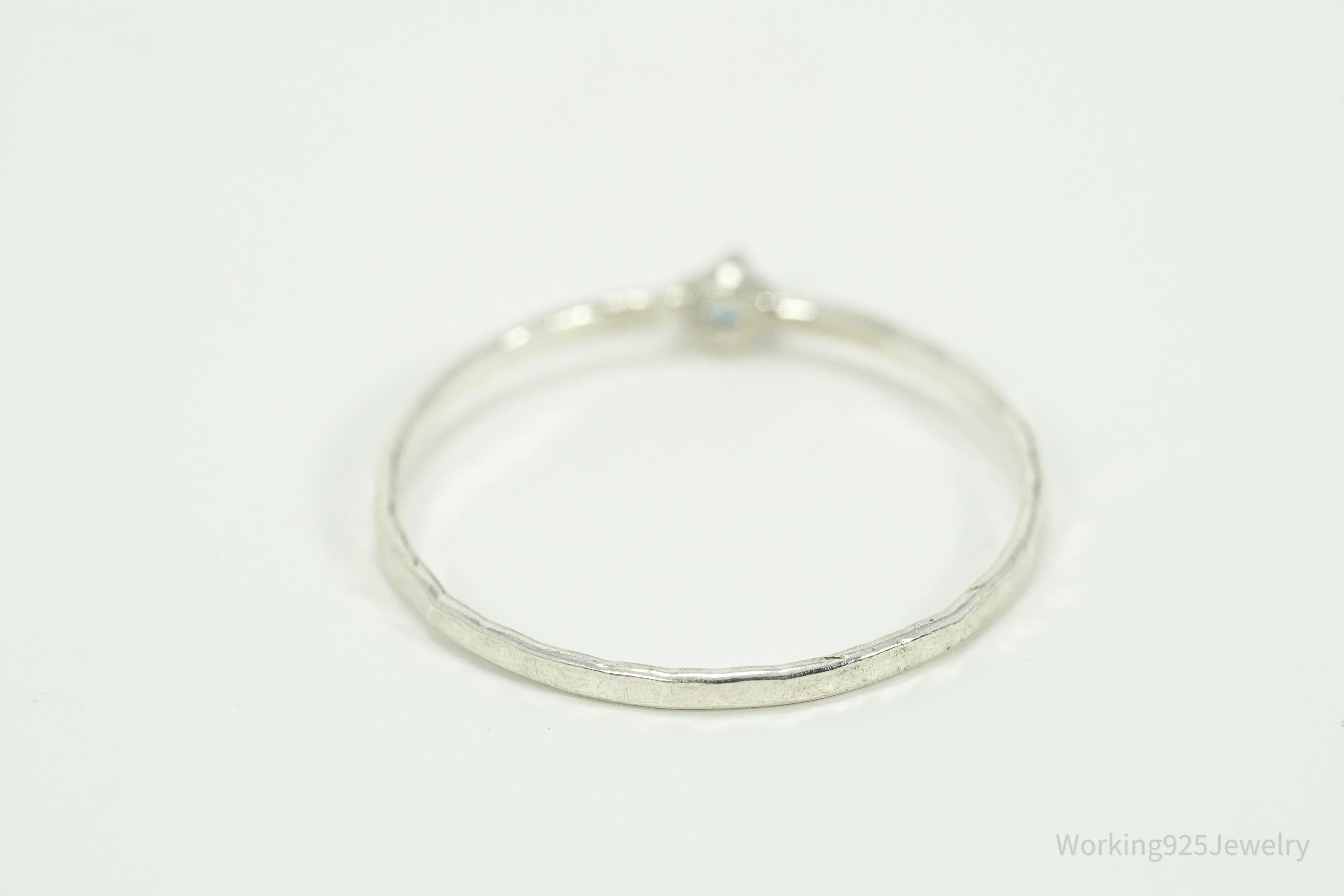 Vintage Blue Topaz Silver Ring - Size 7.25