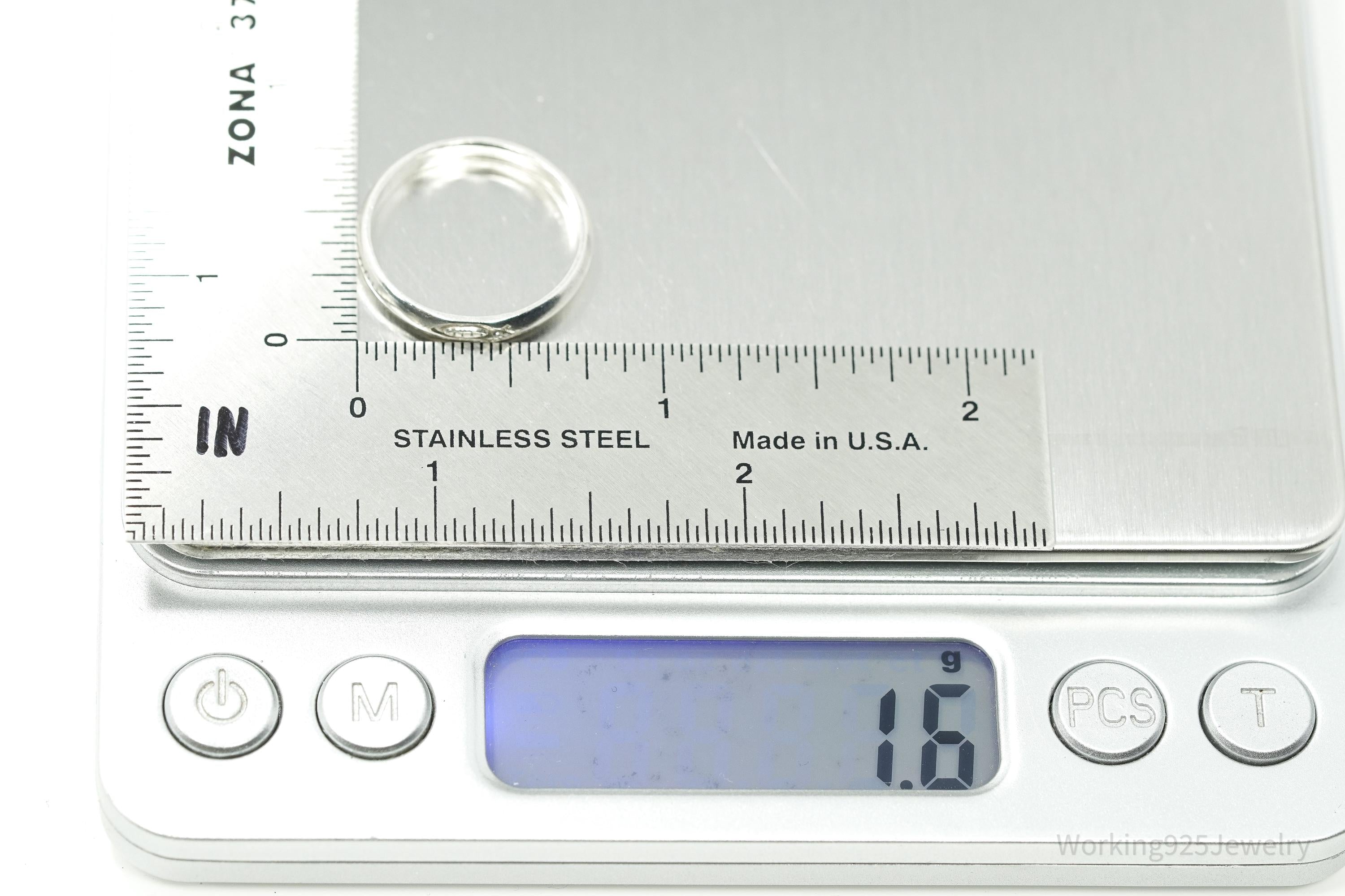 Vintage Ichthus Fish Sterling Silver Band Ring - Size 7.25