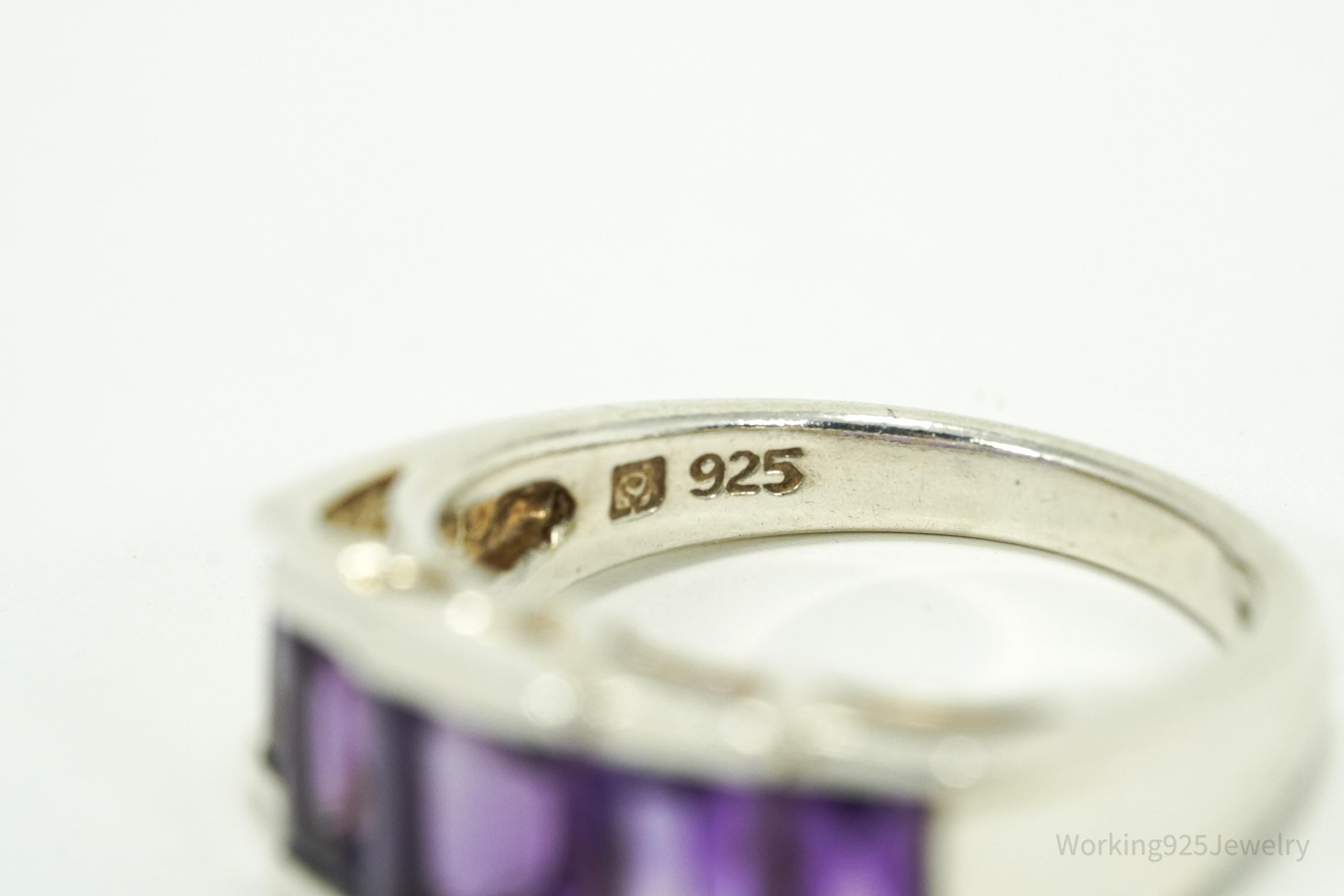 Vintage Amethyst Sterling Silver Ring - Size 6