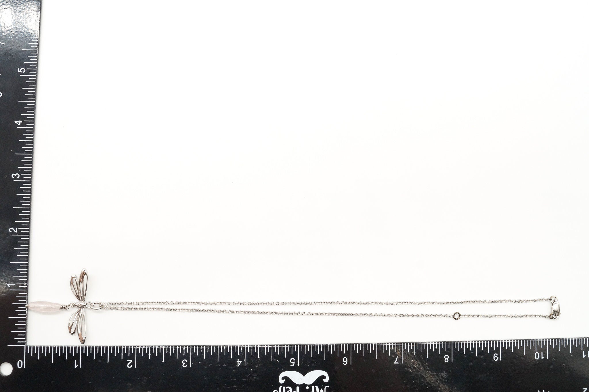 Rose Quartz Dragonfly Sterling Silver Necklace