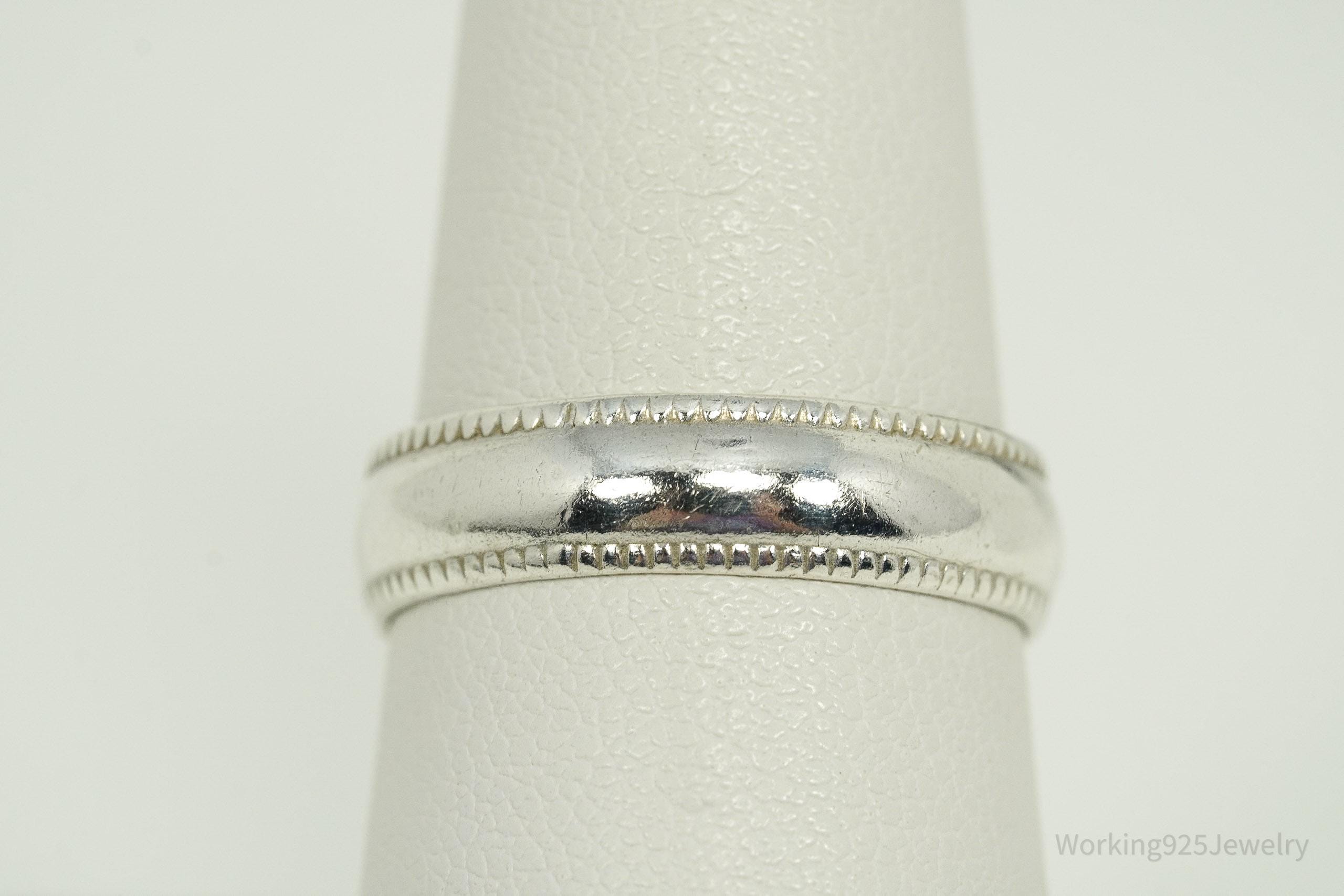 Vintage Western Style Sterling Silver Stacker Ring - Size 8