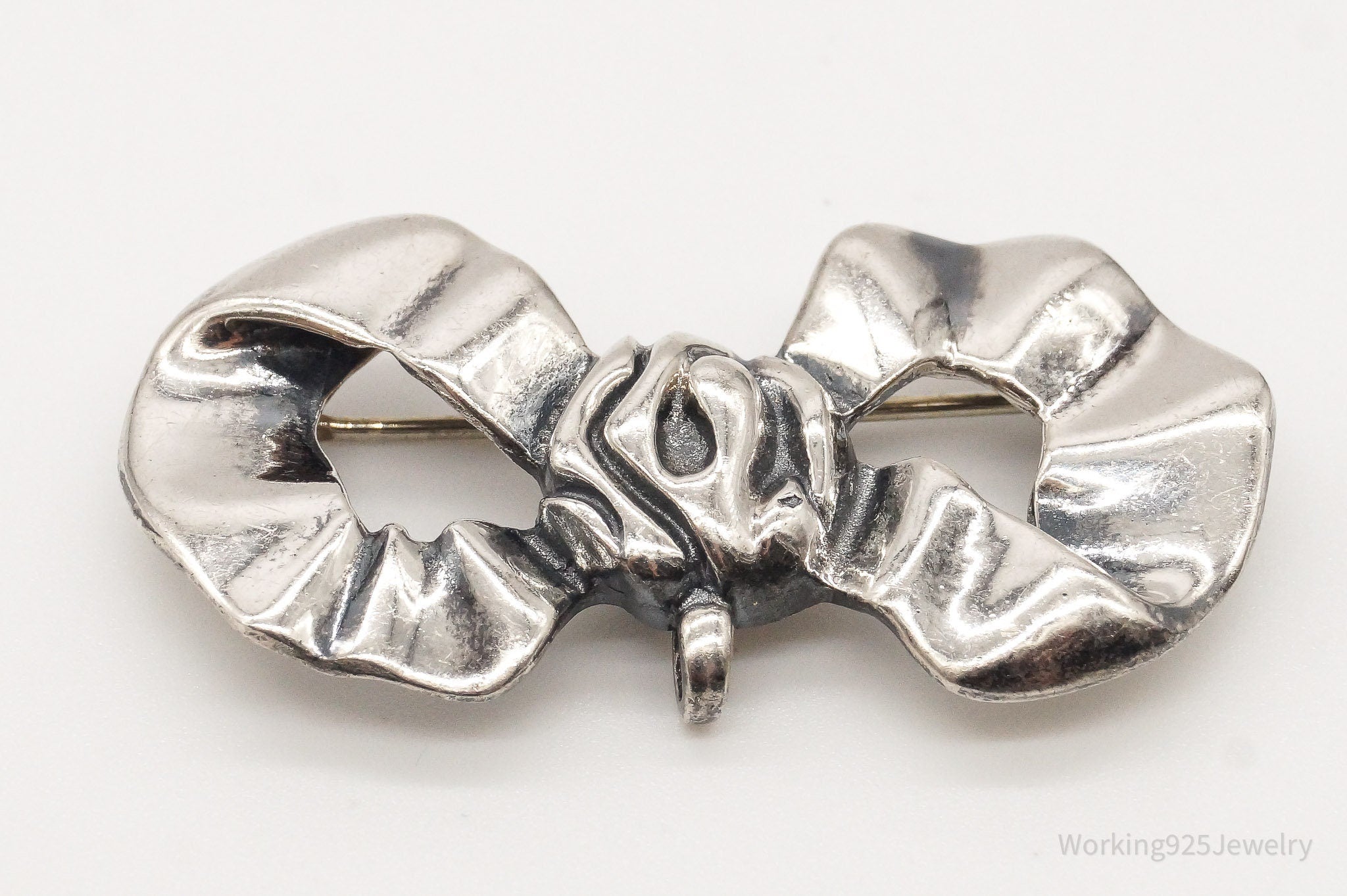 Vintage Modernist Style Sterling Silver Brooch Pin Pendant