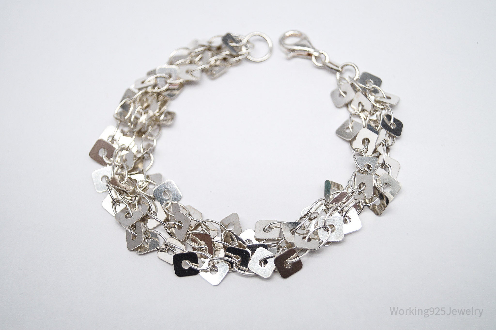 Vintage Italian Designer MILOR Sterling Silver Bracelet - 7 5/8"