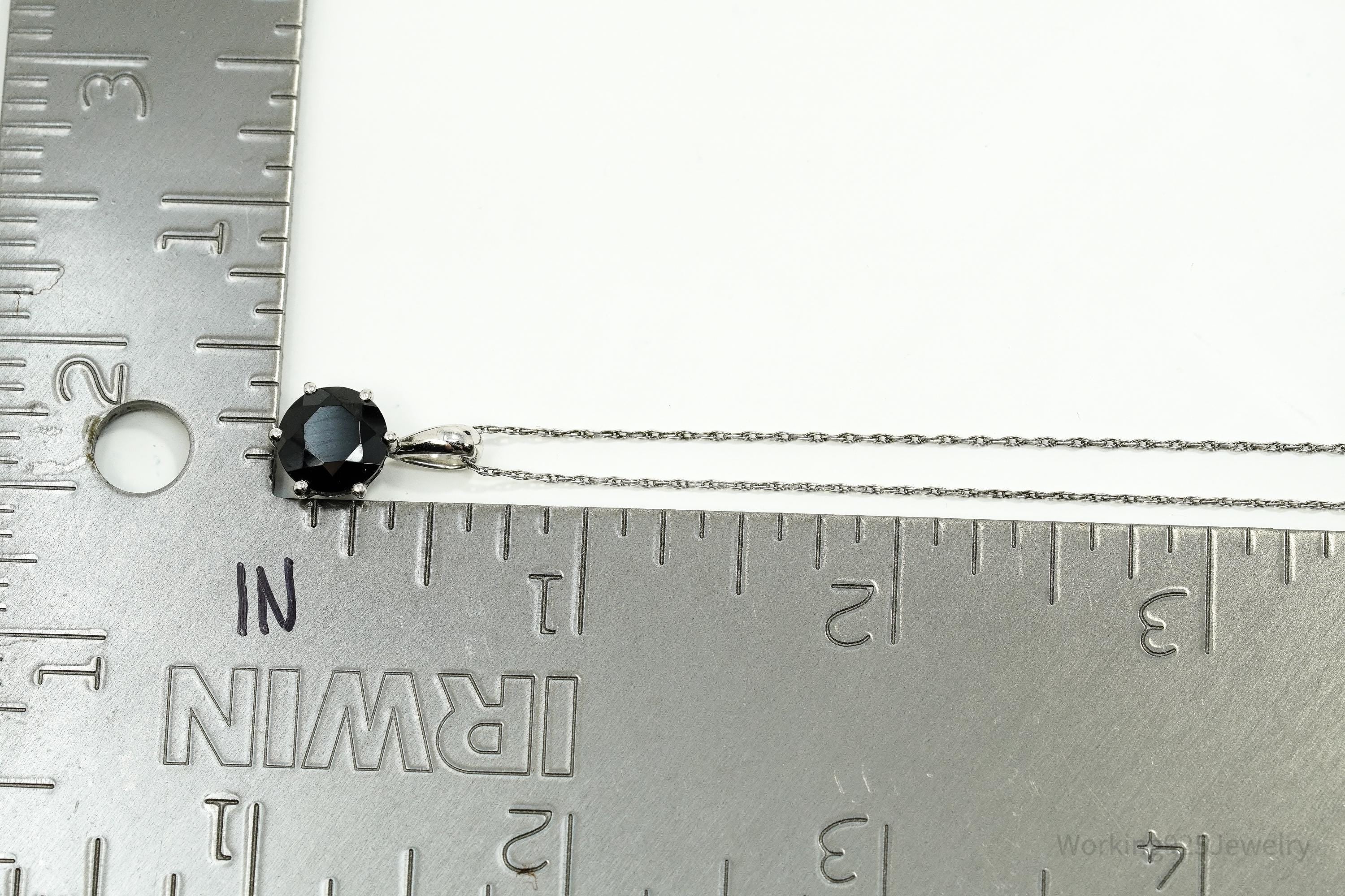 BBJ Black Spinel Rhodium Over Sterling Silver Necklace 17"