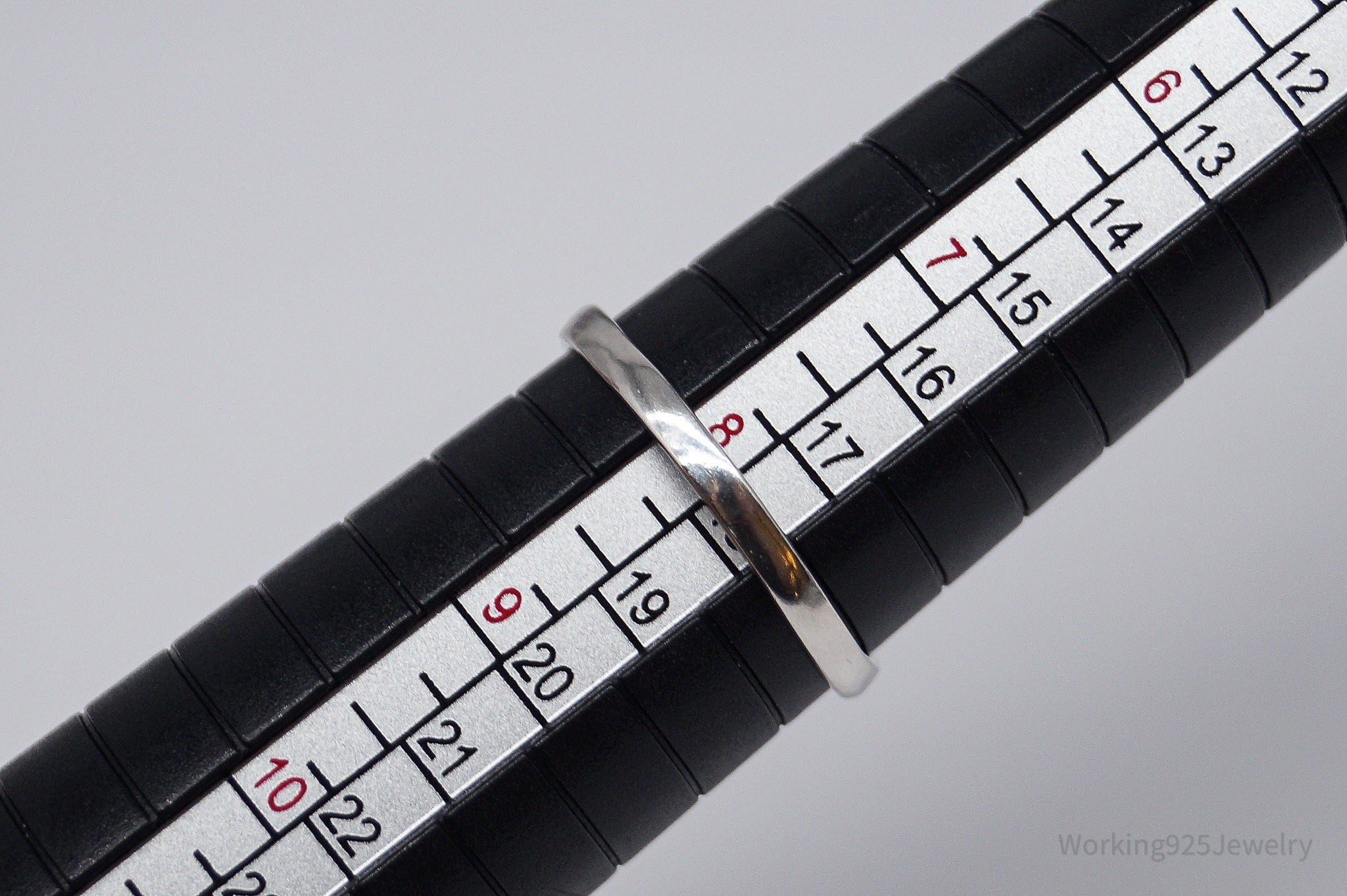 Vintage Pink & White Cubic Zirconia Sterling Silver Ring - Size 8