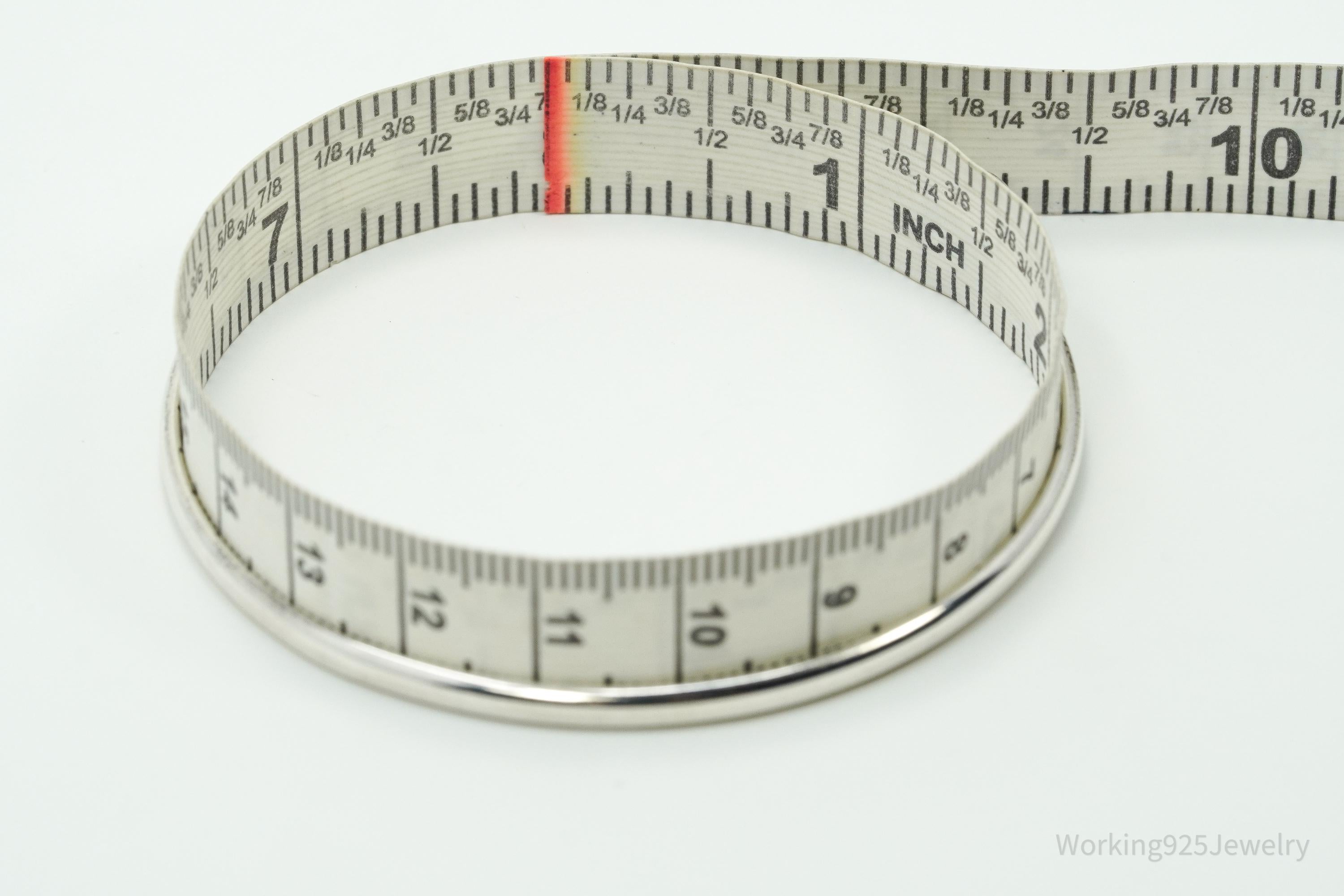 Designer Silpada Cubic Zirconia Flexible Sterling Silver Cuff Bracelet 8"