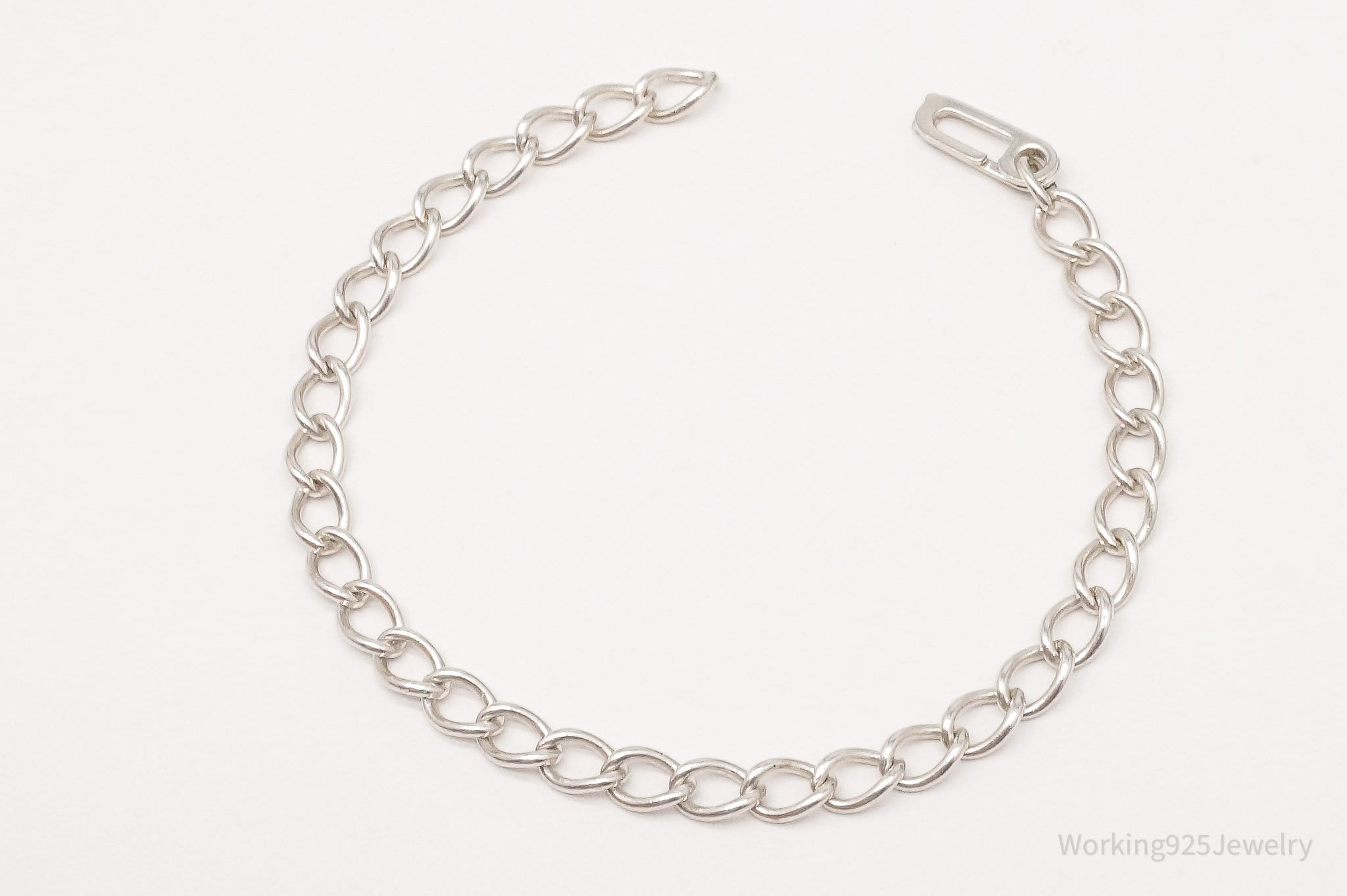 Antique Silver Chain Link Bracelet 7.25"