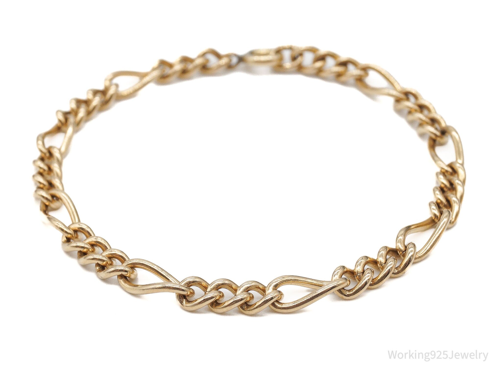 Vintage Retro 1950s 1/20 12K Gold Filled Figaro Chain Bracelet