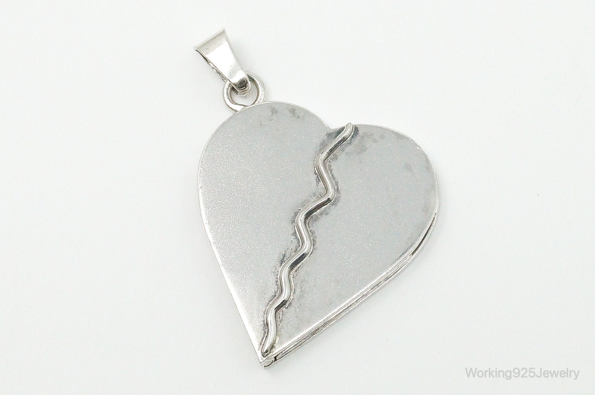 Vintage Mexico Heart Folding Locket Sterling Silver Pendant