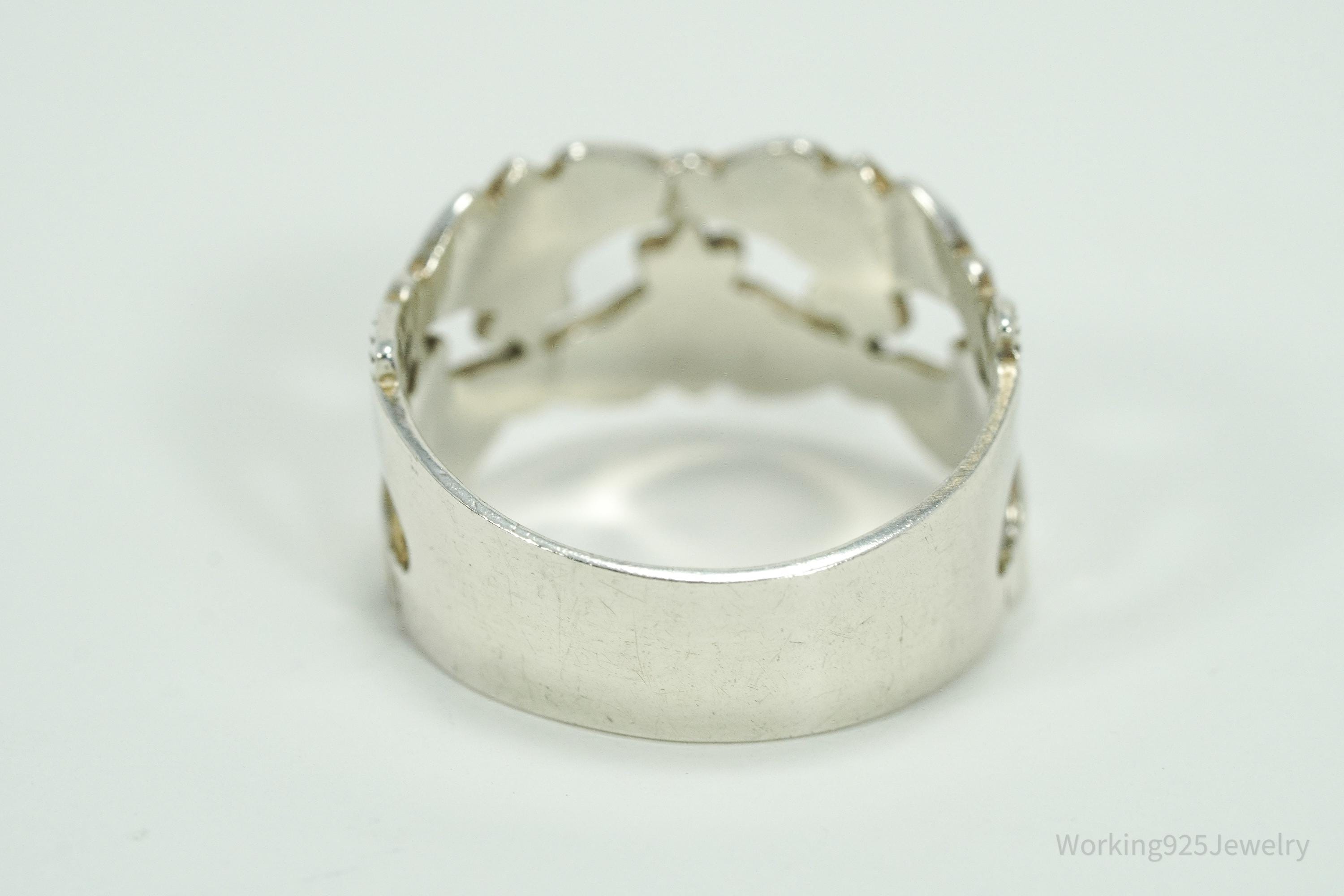 Vintage Irish Claddagh Sterling Silver Ring - Size 7.25