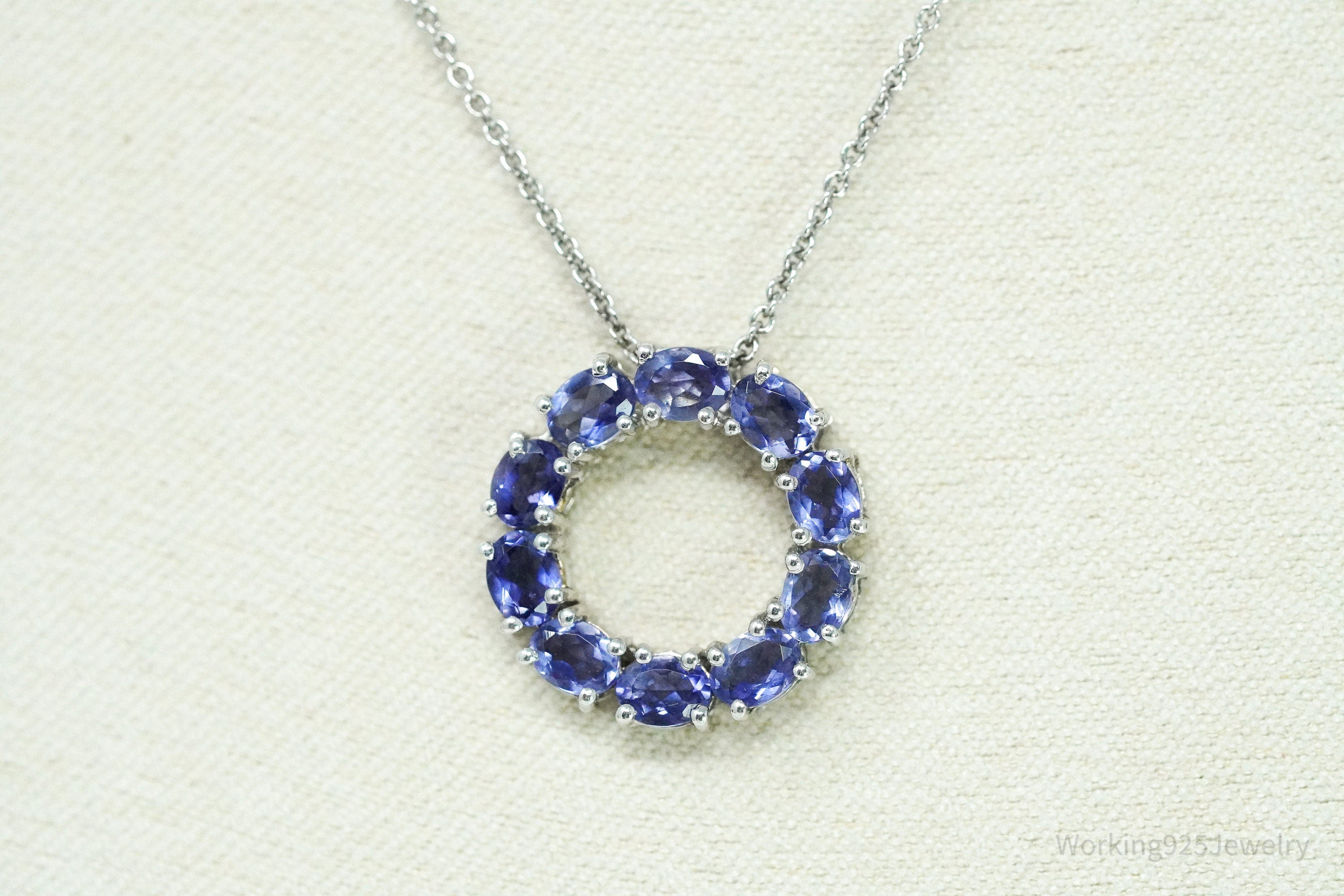 Tanzanite Sterling Silver Necklace 18"
