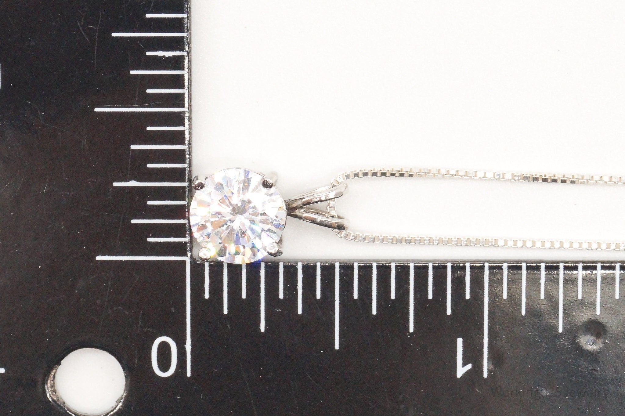 Vintage FAS Large Cubic Zirconia Sterling Silver Necklace