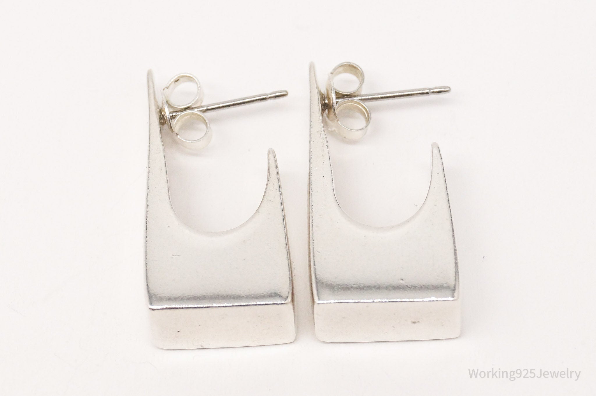 Vintage Designer ESPO Modernist Style Sterling Silver Earrings