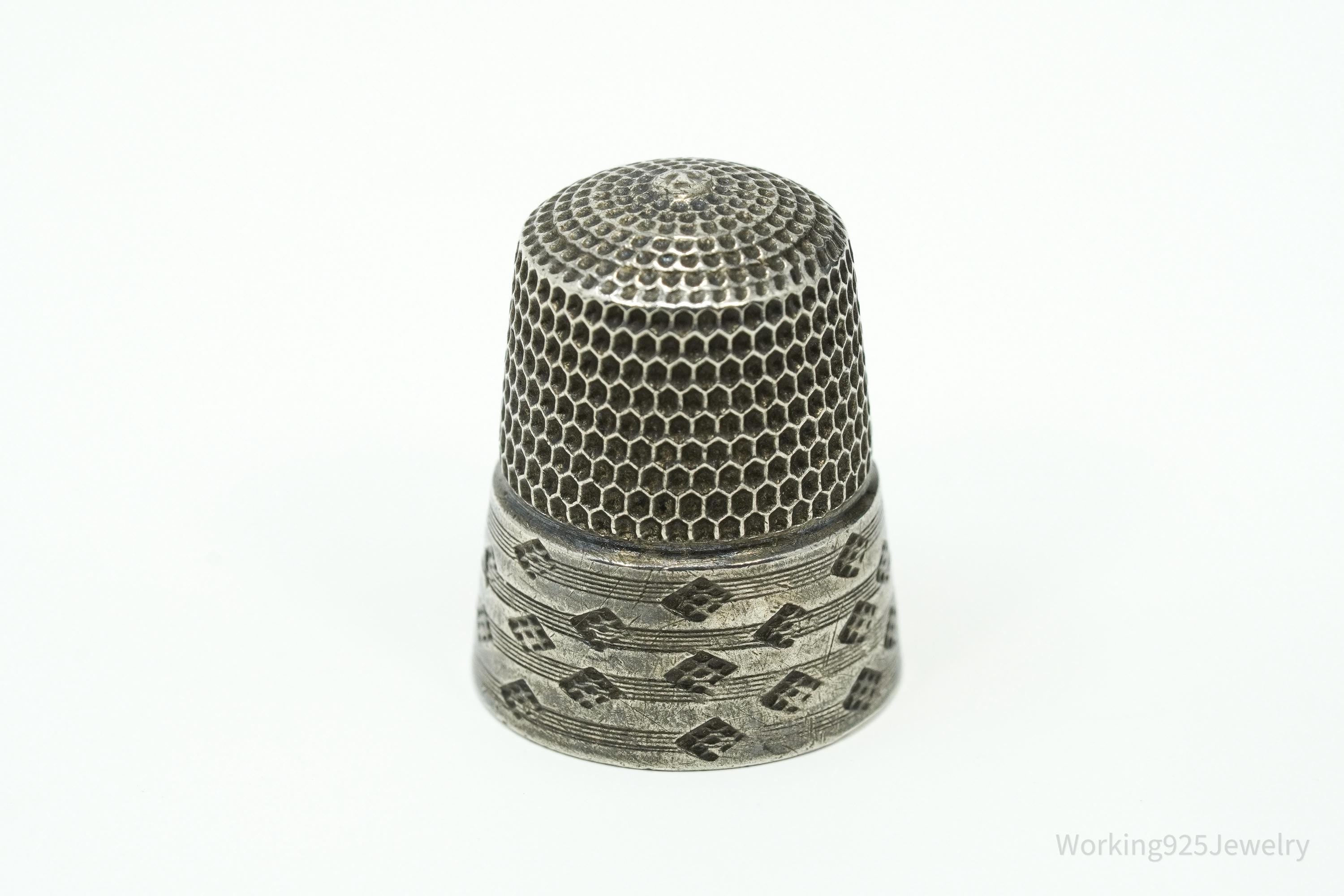 Antique Simons Bros & Co Dome Sterling Silver Thimble Size 10