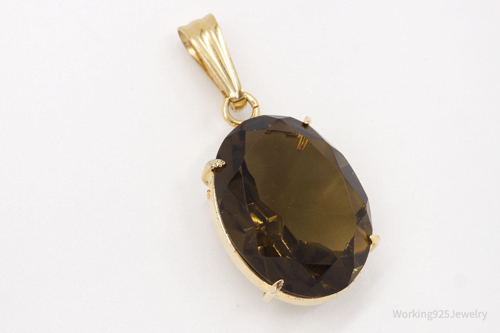 Vintage WRC 12K Gold Filled Smoky Quartz Pendant