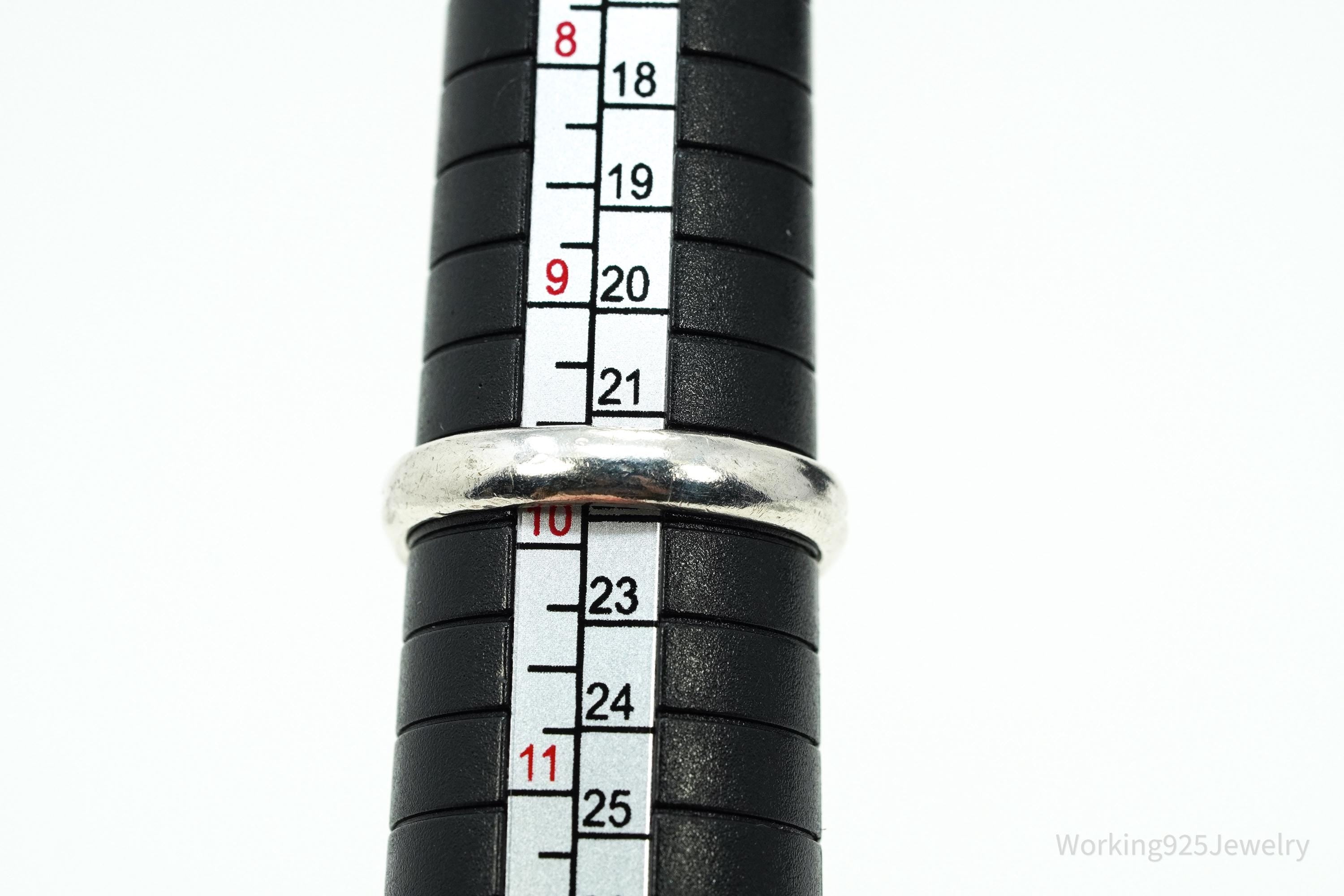 Vintage Agate Sterling Silver Ring - Size 9.75