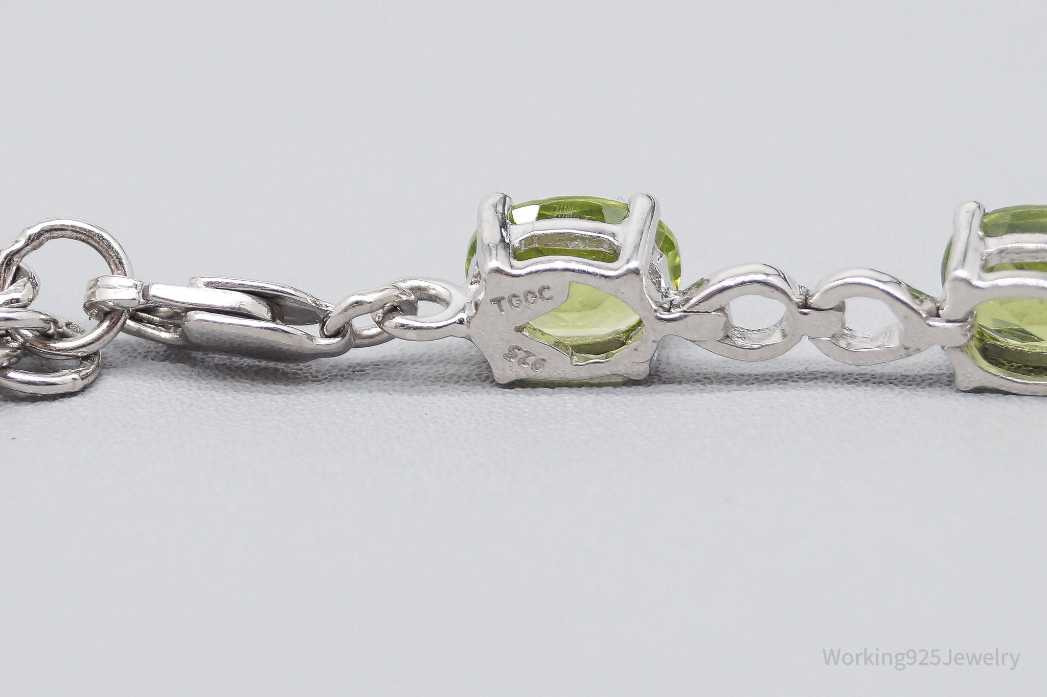 JTV TGGC Peridot Sterling Silver Bracelet / Anklet 9.25"