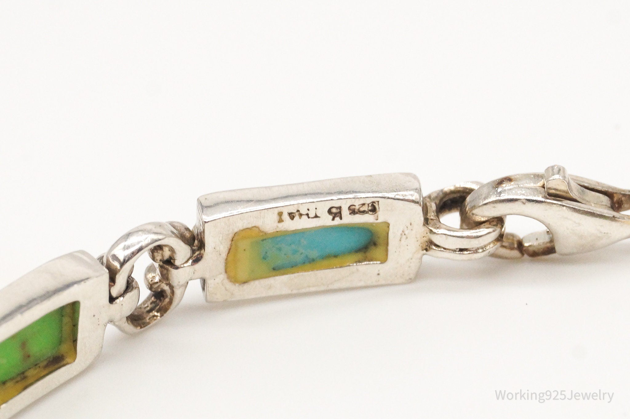 Vintage Multi Gem Sterling Silver Bracelet