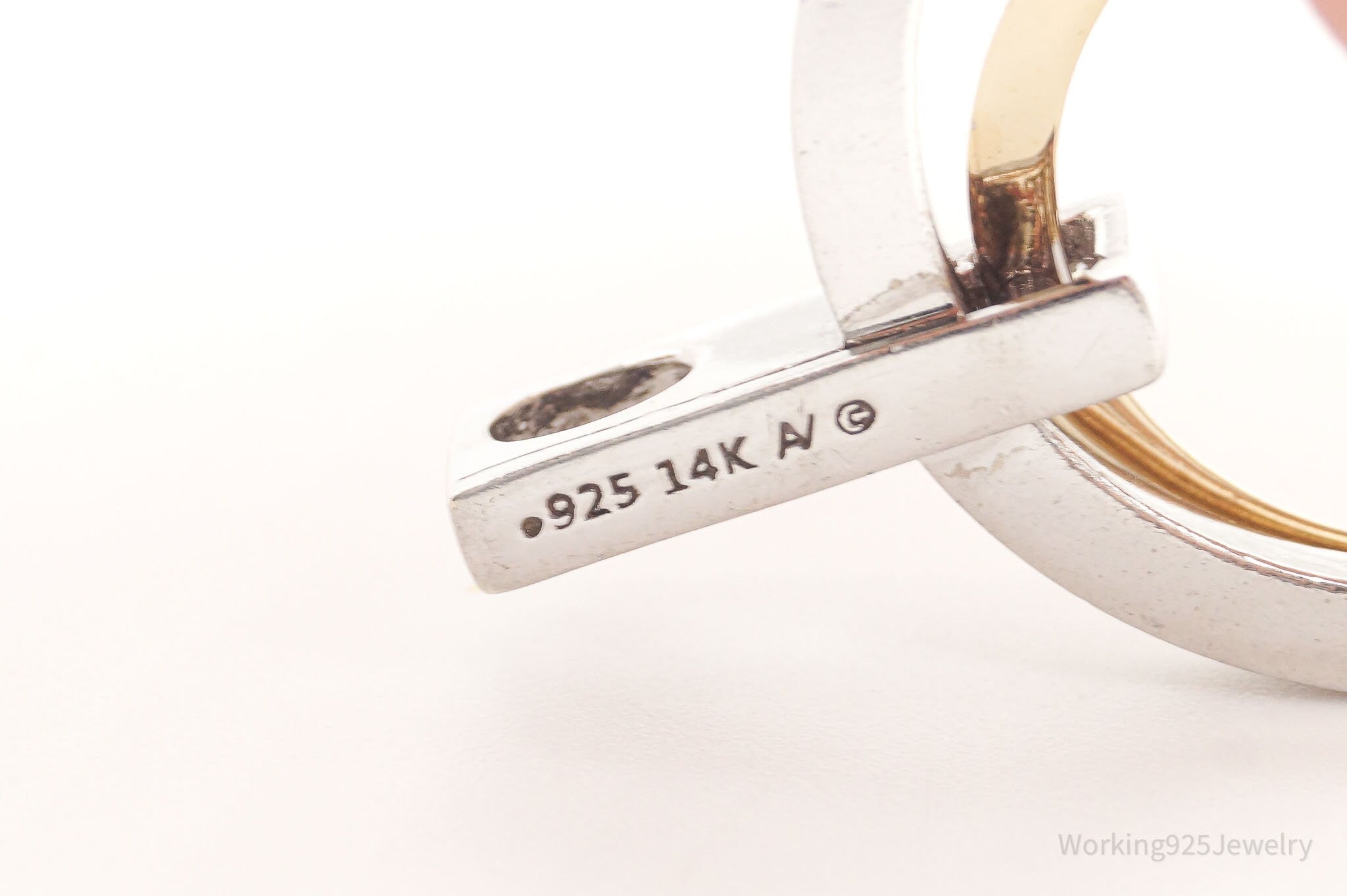 Vintage Designer Alwand Vahan 14K Gold Cubic Zirconia Sterling Silver Pendant