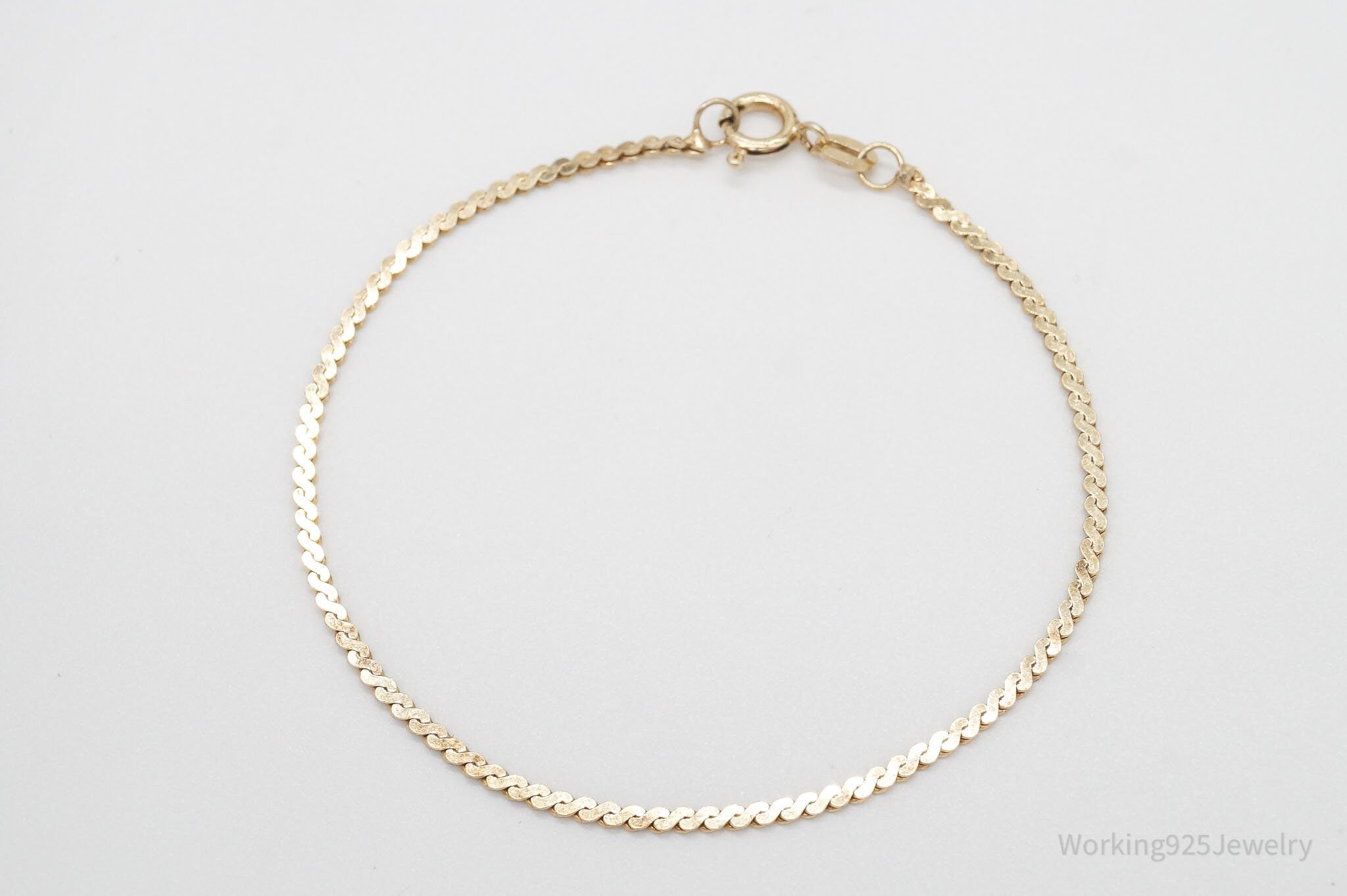 Vintage Italian Gold Vermeil Sterling Silver Chain Link Bracelet