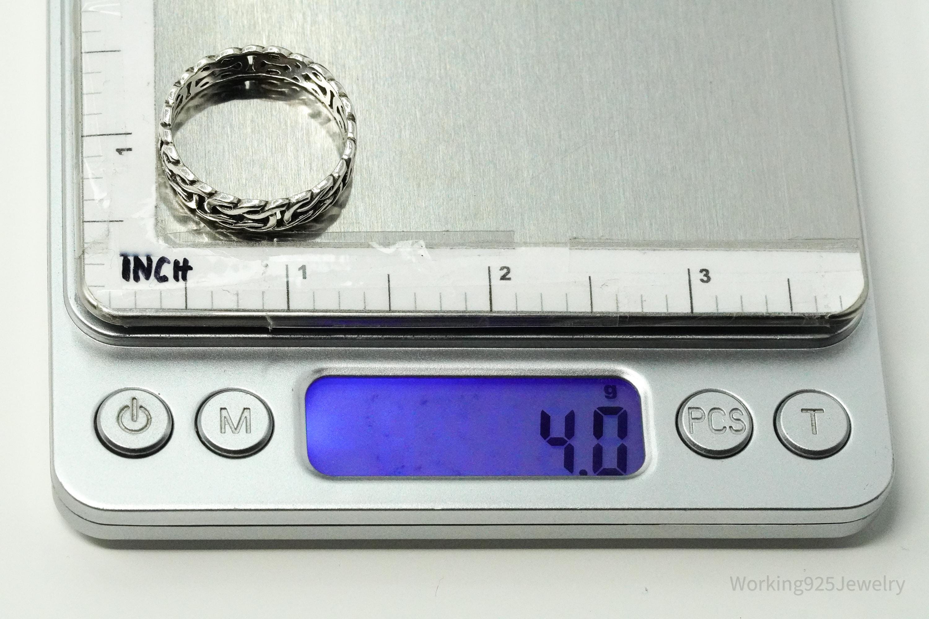 Vintage Celtic Knot Design Sterling Silver Band Ring - Size 13