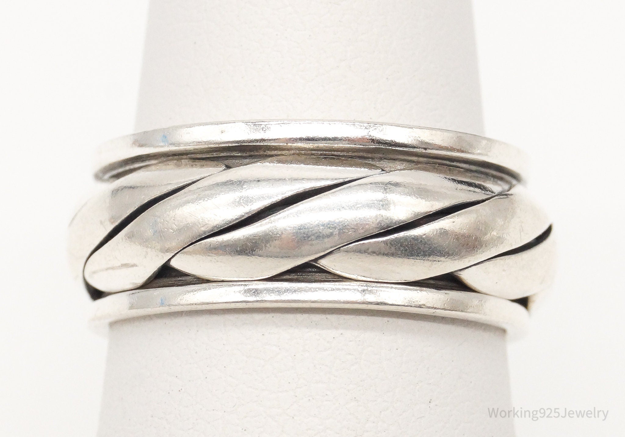 Vintage Sterling Silver Spinner Band Ring Size 6.5