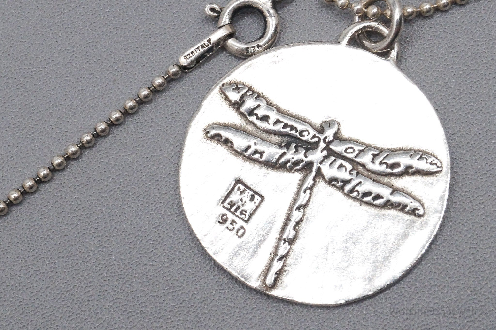 VTG "Grace" Dragonfly Sterling Silver Necklace 18"