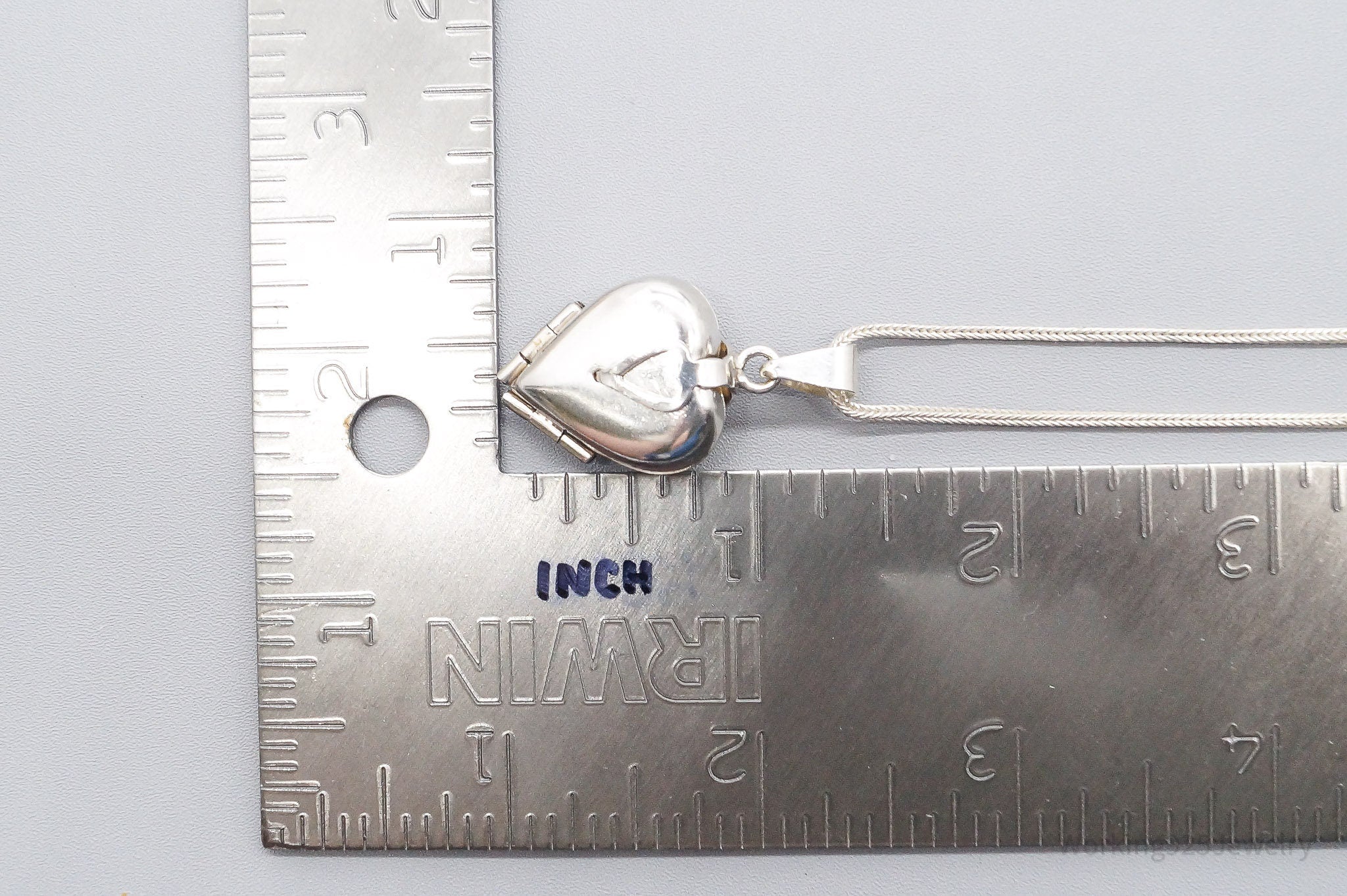 Vintage Large 4 Picture Heart Locket Sterling Silver Necklace 20"