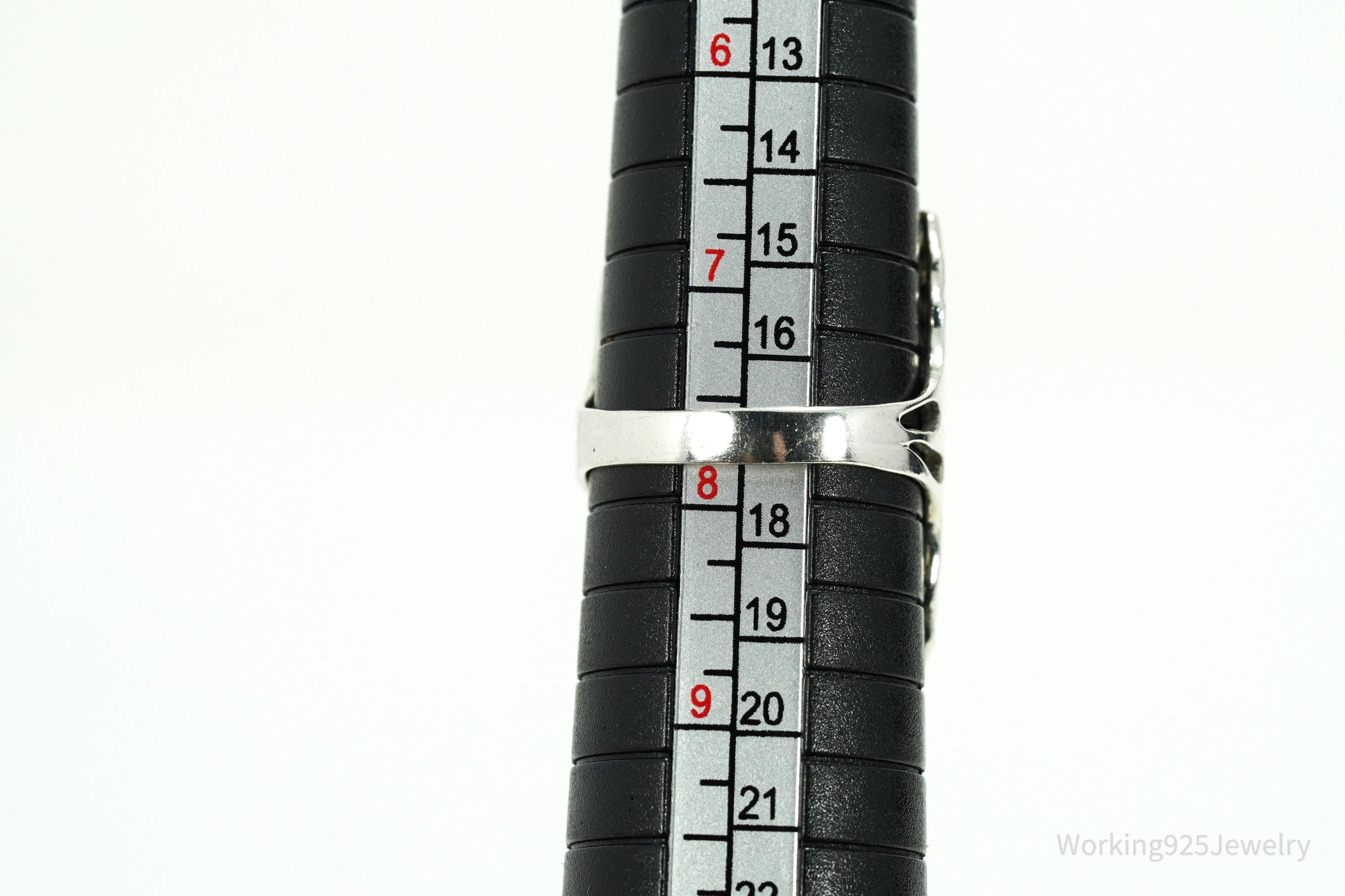 Vintage Large Butterfly Sterling Silver Ring - Size 7.75