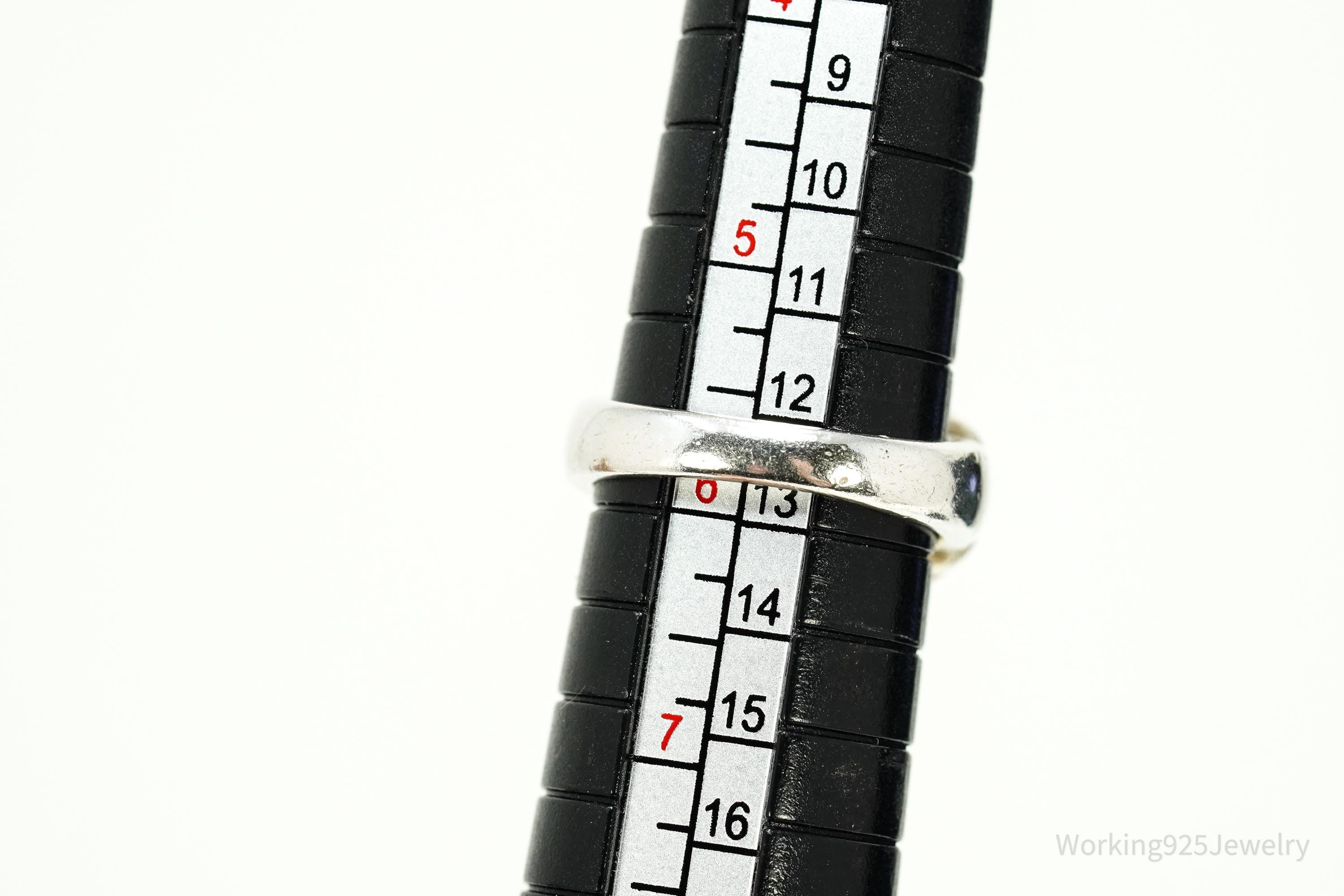 Vintage Lapis Lazuli Gold Vermeil Sterling Silver Ring - Size 5.75