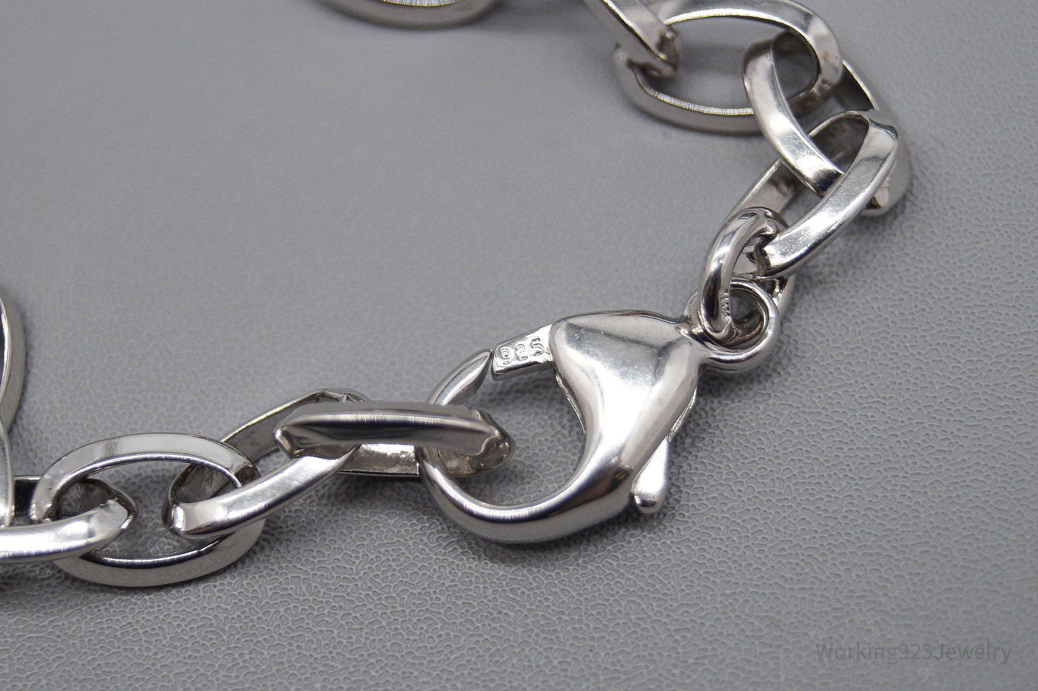 Vintage Chain Link Sterling Silver Bracelet - 7.5"