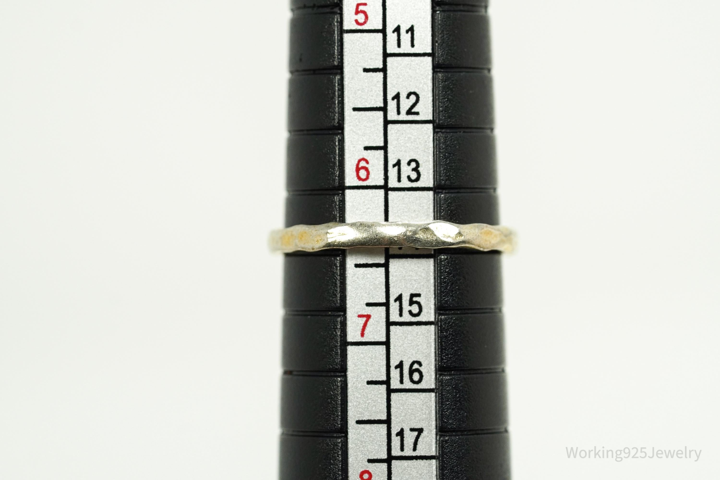 Vintage Gioielli Pink Tourmaline Gold Wash Sterling Silver Ring - Size 6.25