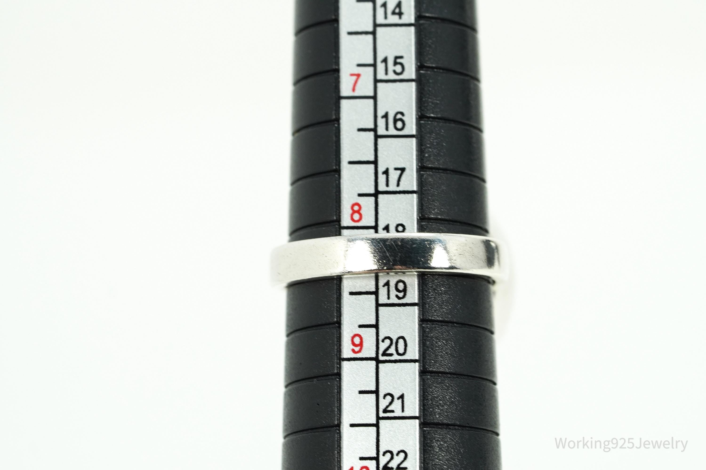 Vintage Black Onyx Sterling Silver Ring - Size 8.25