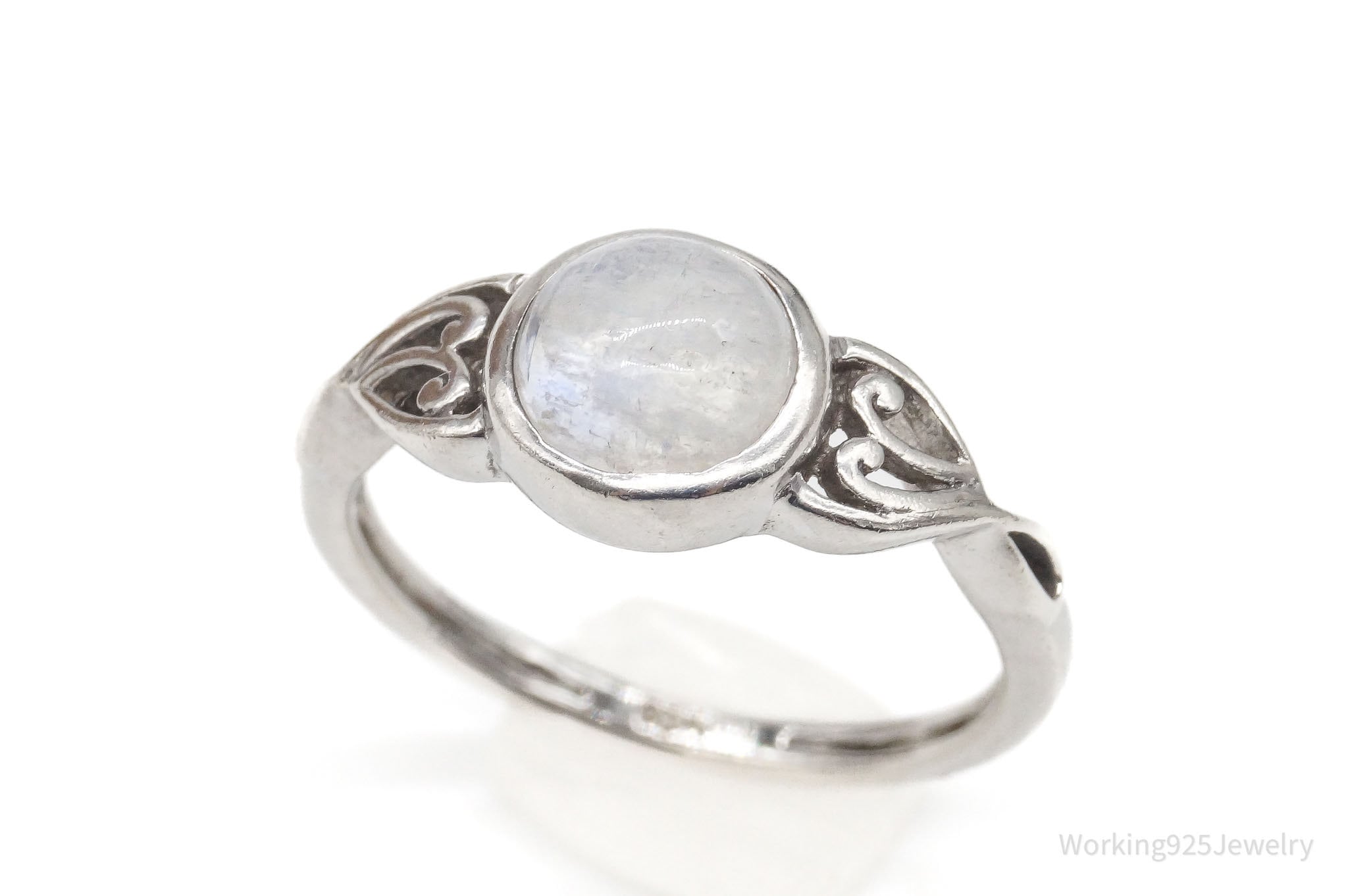 Vintage Moonstone Sterling Silver Ring - Size 6.5