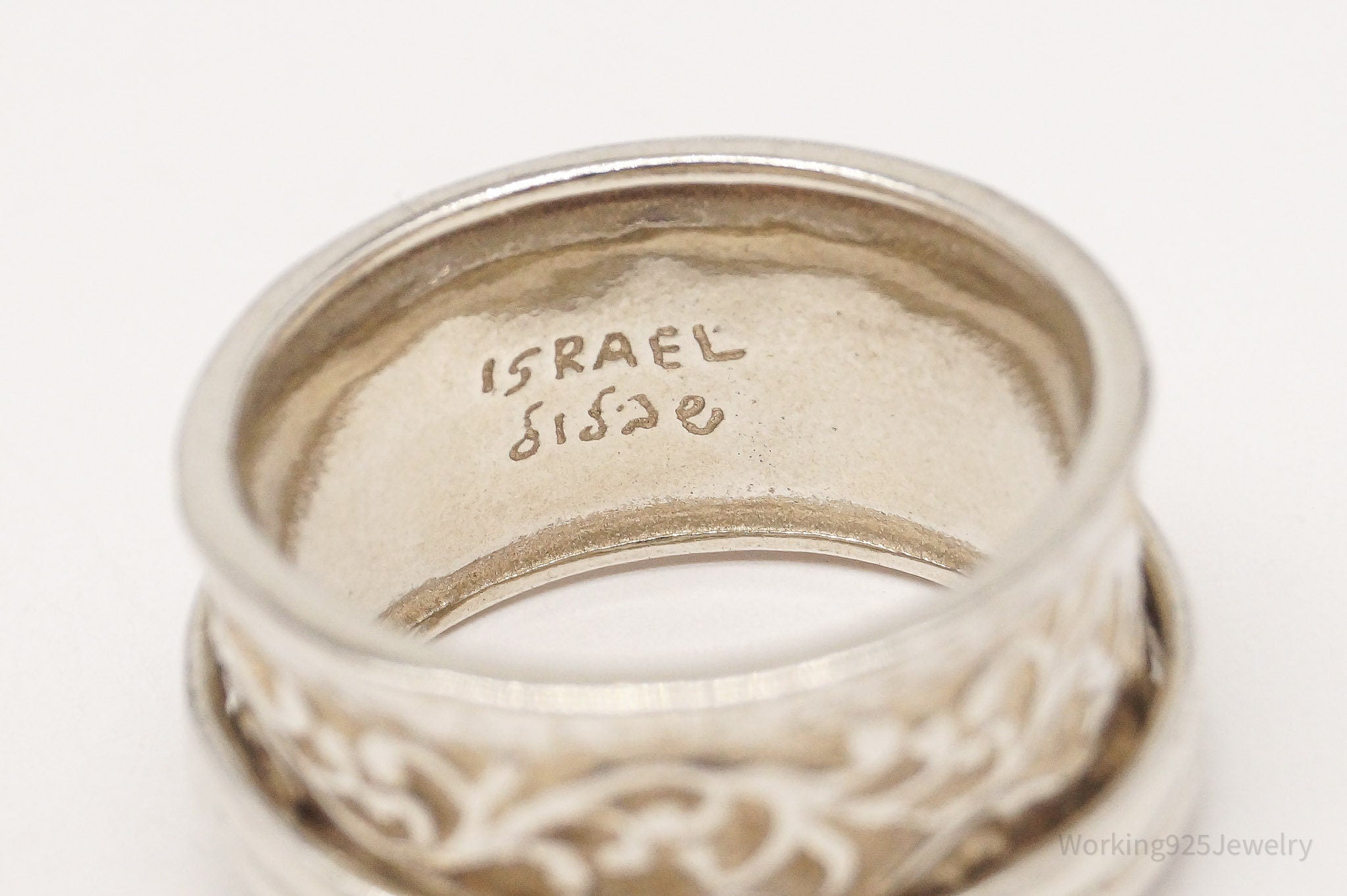 Vintage Shablool Didae Israel Sterling Silver Spinner Ring - Size 11.25